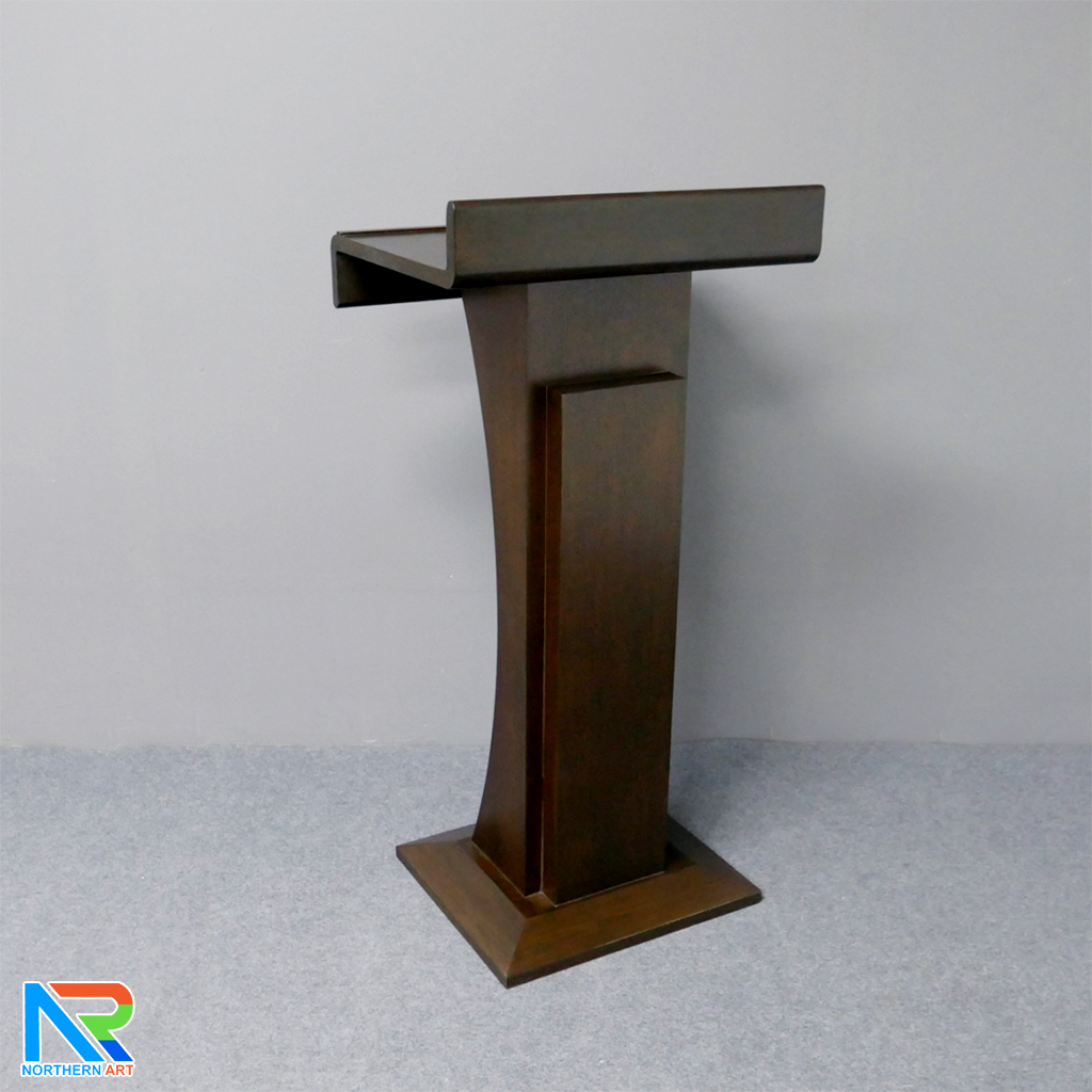 โพเดียมไม้ สีโอ๊ค ทรงโมเดิร์น TOPตรง ขนาด (W)55.5 x (L)42 cm. สูง 111 cm.