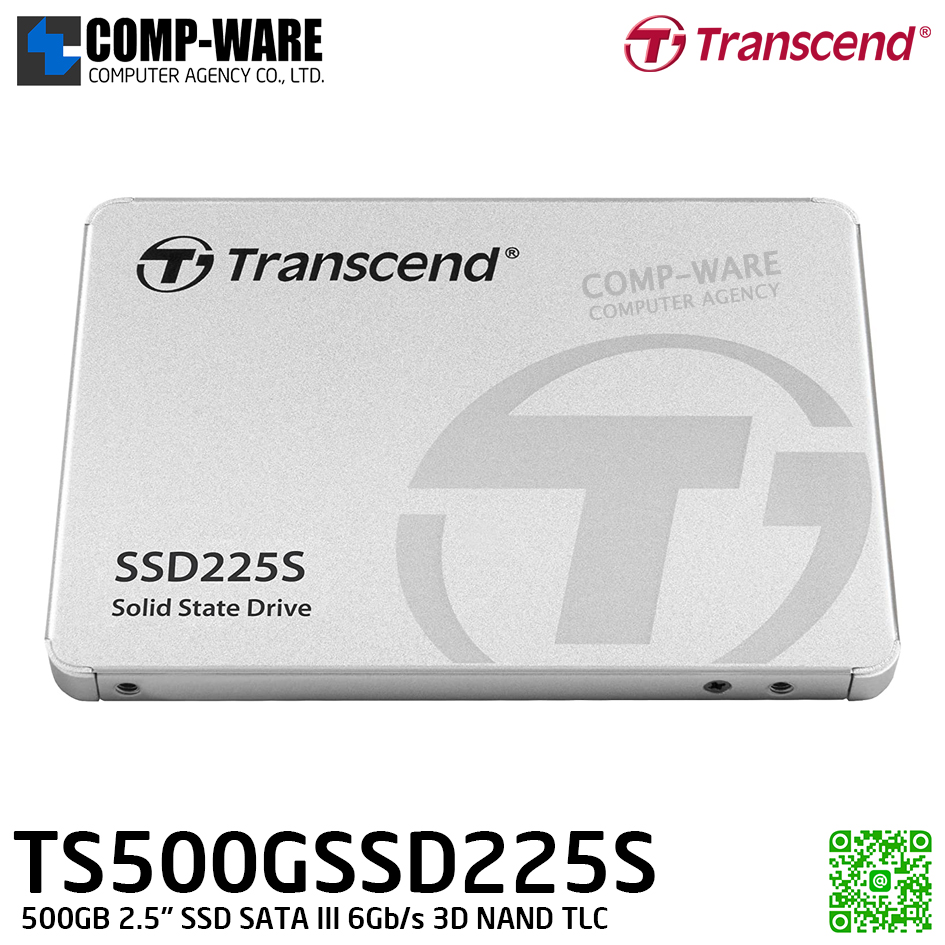 Transcend SSD225S 500GB 2.5" SSD SATA III 6Gb/s 3D NAND TLC - TS500GSSD225S - 3Y Warranty