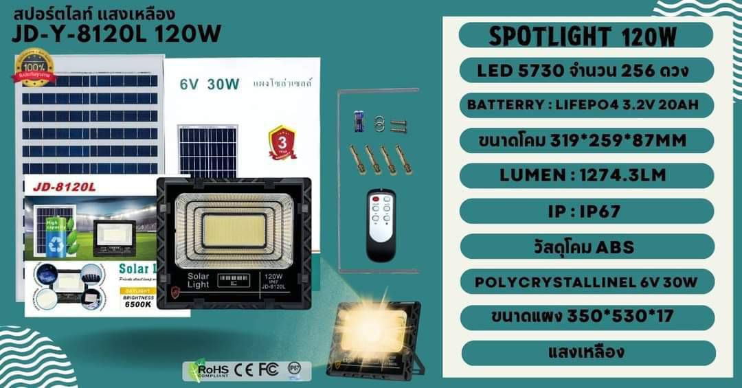 SOLAR LIGHT : JD-Y 5730 ขนาด 45-1000w