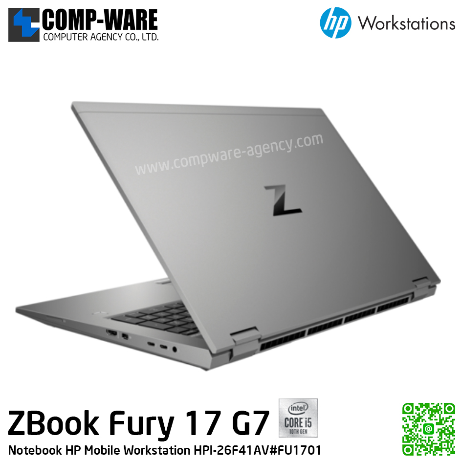 HP Mobile Workstation ZBook Fury 17 G7 - Intel Core i5-10300H / 16GB DDR4 (1x16GB) / 256GB PCIe NVMe / NVIDIA Quadro T1000 (4GB) / Intel Wi-Fi 6 + Bluetooth / 17.3inch FHD (1920x1080) / Windows 10 Pro / 3Years On-site