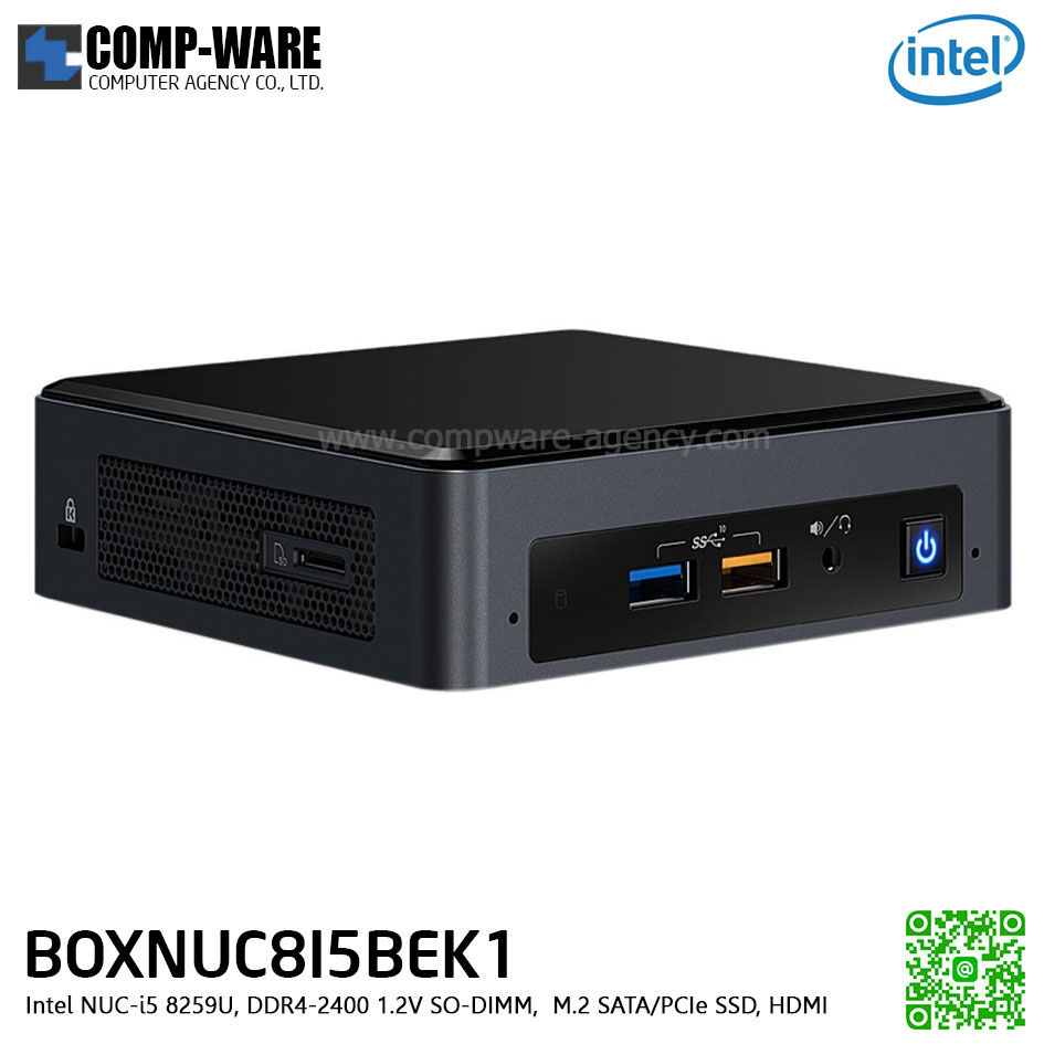 Intel NUC8I5BEK1 Mini PC NUC Slim Kit - Intel NUC-i5 8259U, DDR4-2400 1.2V SO-DIMM, M.2 SATA/PCIe SSD, HDMI BOXNUC8I5BEK1