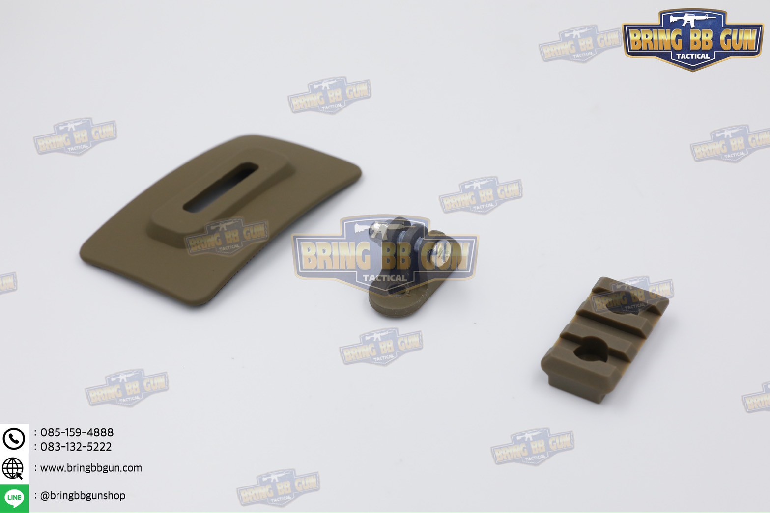 ขาจับกล้อง-ไฟฉายแบบตีนตุ๊กแกติดหมวกยุทธวิธี (เพลทจับกล้อง-ไฟฉายติดหมวกฟาส) (Tactical Helmet Attach M-Lok Plate)