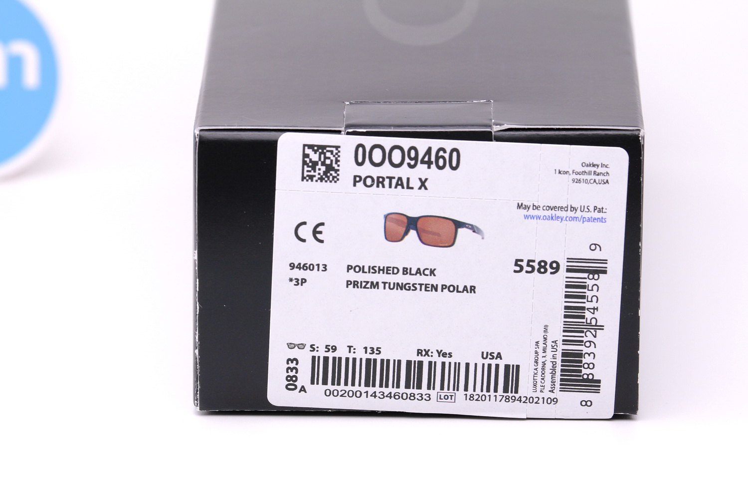 Oakley PORTAL X Polished Black/Prizm Tungsten Polarized SKU#OO9460-13
