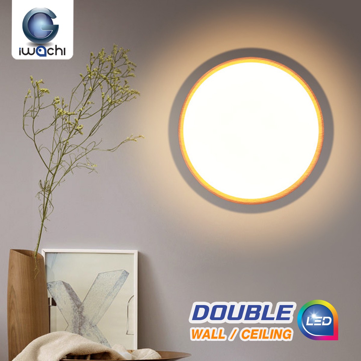 คมติดเพดาน/ติดผนังกันน้ำ ทรงเหลี่ยม ขอบดำ