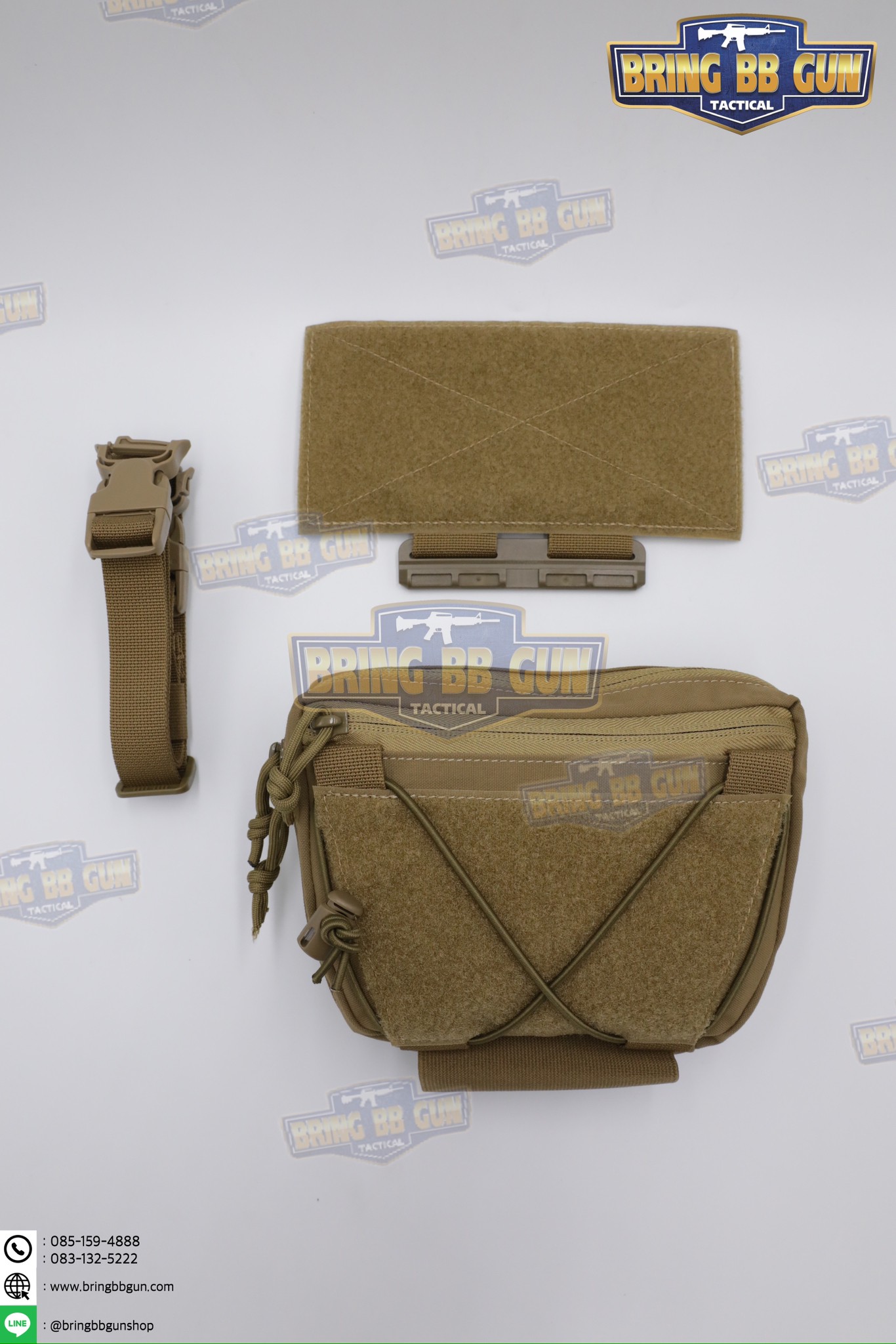กระเป๋าจิงโจ้ติดเสื้อเวสแบบปลดไว ทรงสามเหลี่ยม (Tactical Drop Pouch) (Tactical Action Pouch)
