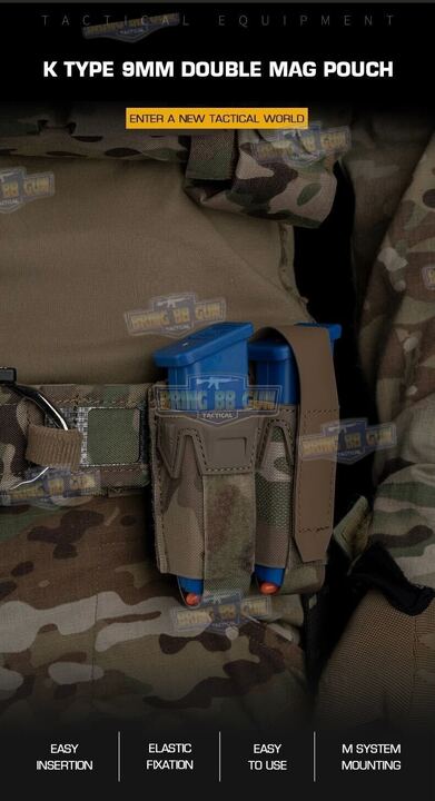 เพ้าแม็กกาซีนคู่ ทรง Agilite Pincer K type 9MM double mag pouch (Pincer Pistol Double Pouch)