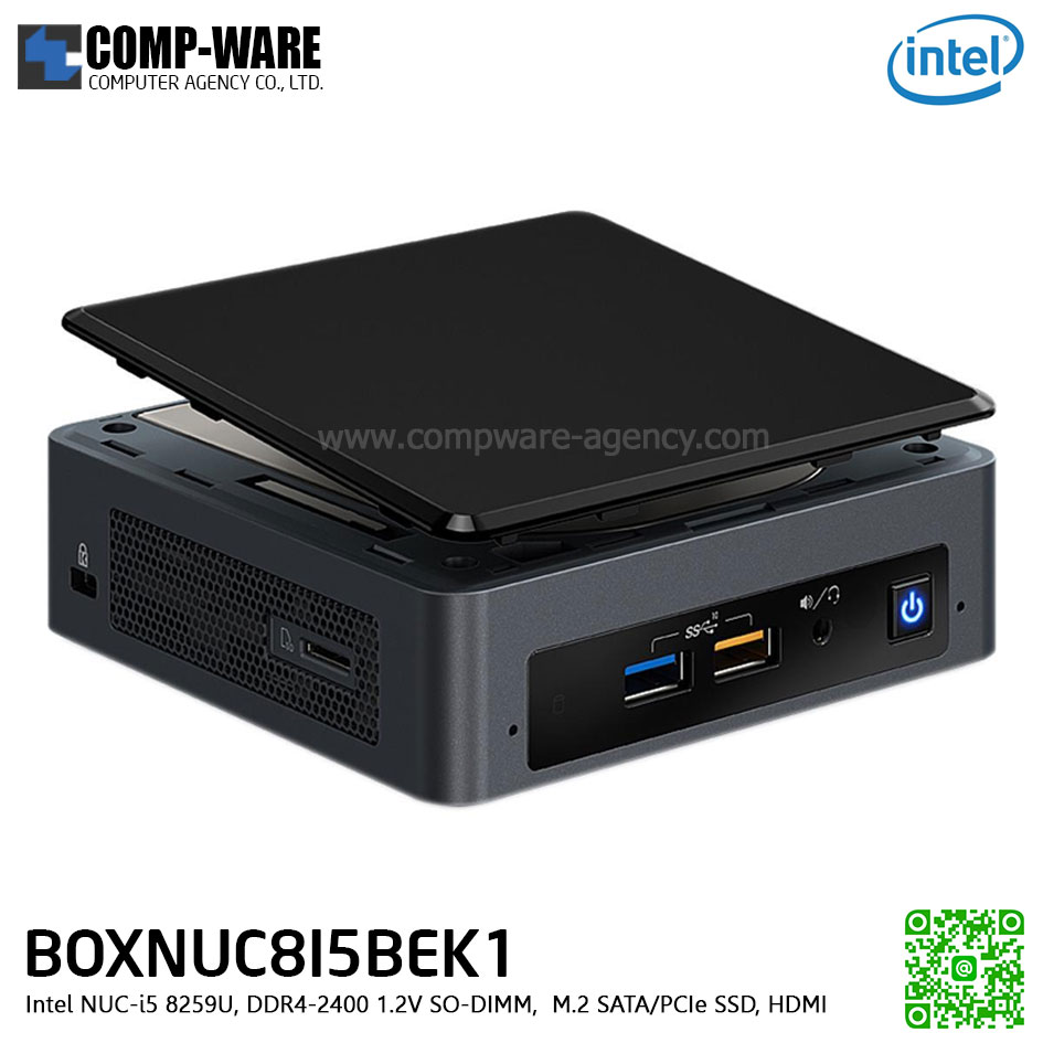 Intel NUC8I5BEK1 Mini PC NUC Slim Kit - Intel NUC-i5 8259U, DDR4-2400 1.2V SO-DIMM, M.2 SATA/PCIe SSD, HDMI BOXNUC8I5BEK1