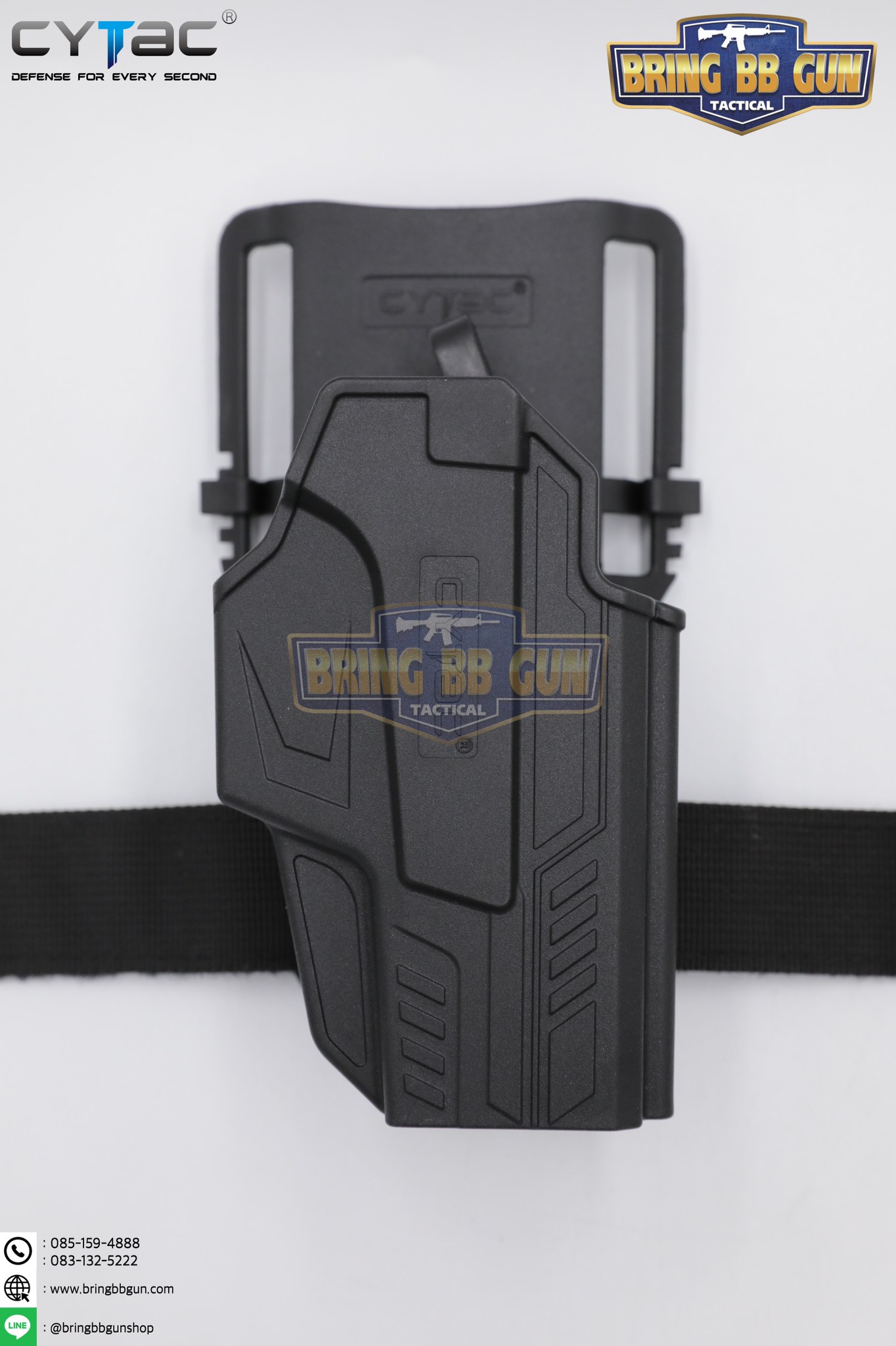 ซองปืนพกนอกปลดนิ้วโป้ง Gen2 Glock19 + เพลทโหลดต่ำ ยี่ห้อ Cytac (T-Thumbsmart G2 Series G19 Holster with Low Ride Belt Loop) ปืนที่ใส่ได้ Glock 19 , 23 , 32 (Gen 1-4) / Glock 19 (Gen 5)