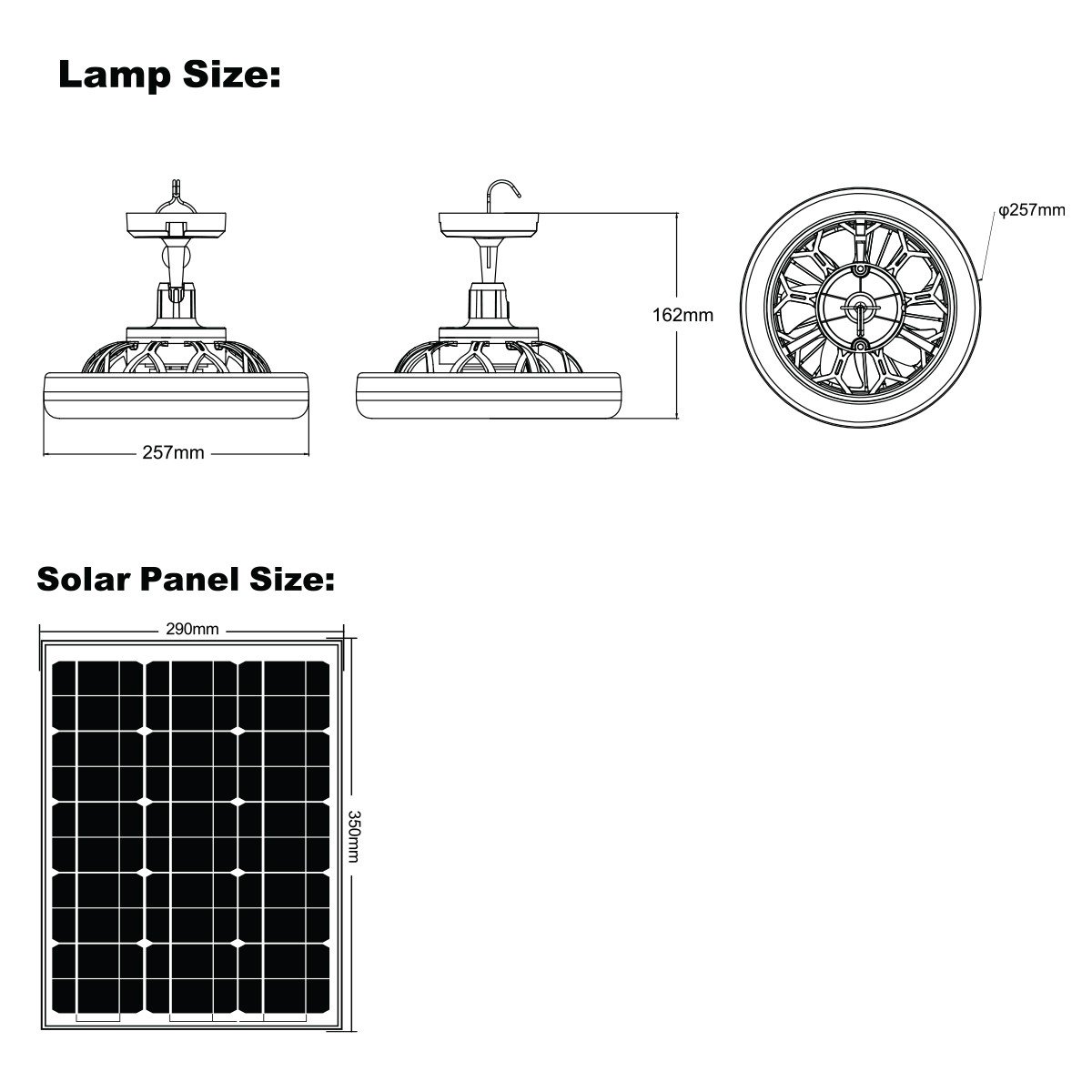 ชุดโคมไฟพัดลมเพดาน โซล่าเชลล์ ขนาด 50w แสงขาว