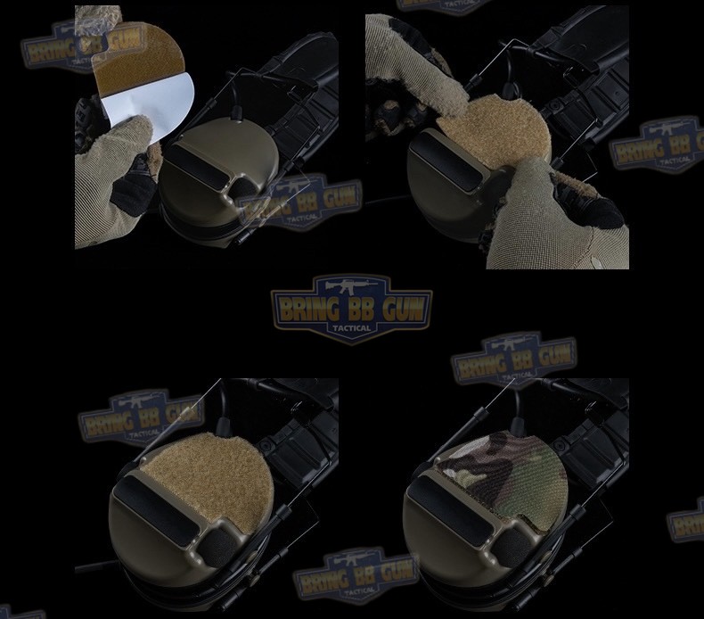 สติ๊กเกอร์ตีนตุ๊กแกลายพรางติดหูฟัง Comtac III (Comtac III Camp Skin Set) (Velcro For Headphone)