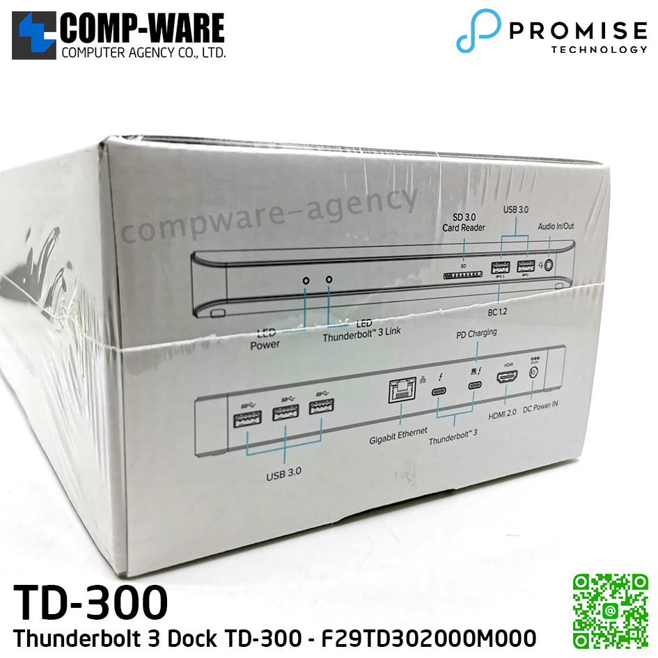PROMISE Thunderbolt 3 Dock TD-300 F29TD302000M000 รับประกัน 1 ปี