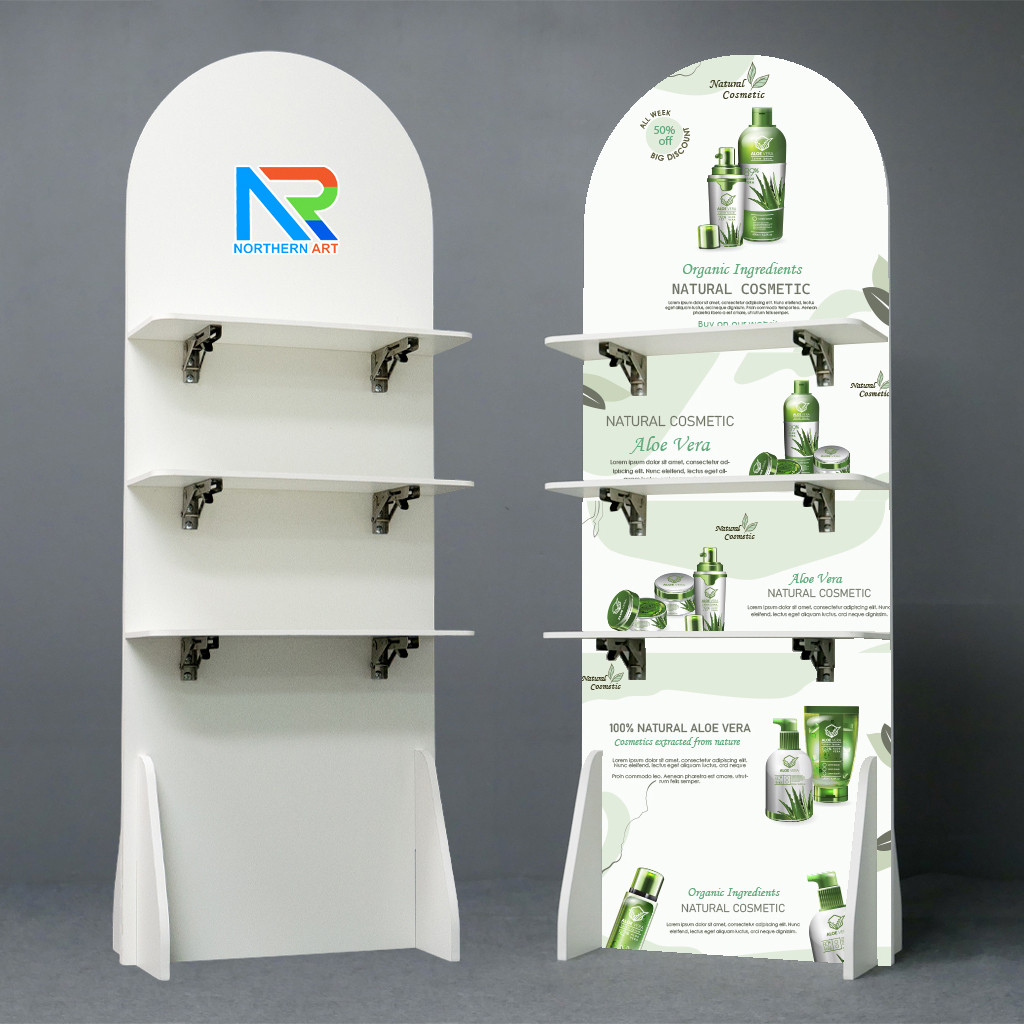 ชั้นวางสแตนดี้ไม้ MDF ปิดผิวเมลามีน ขนาด (W) 58 x (L) 30 x (H) 160 cm.