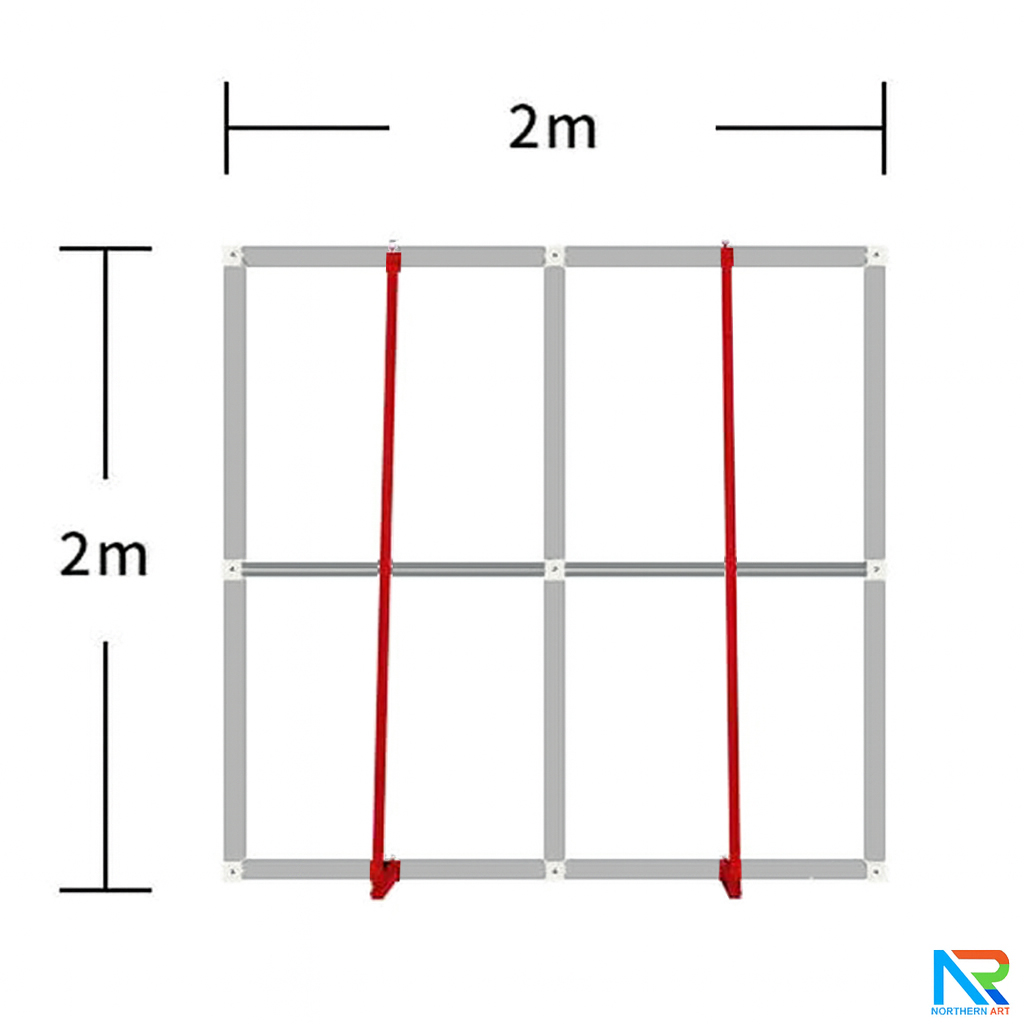 VINYL BACKDROP OUTDOOR แบคดรอบไวนิล รุ่น 3x3 ขนาด (W)200-300 x (H)200-300 cm. โครงอะลูมิเนียมพร้อมขาค้ำยัน ถอดประกอบได้ เหมาะกับงานภายนอกอาคาร