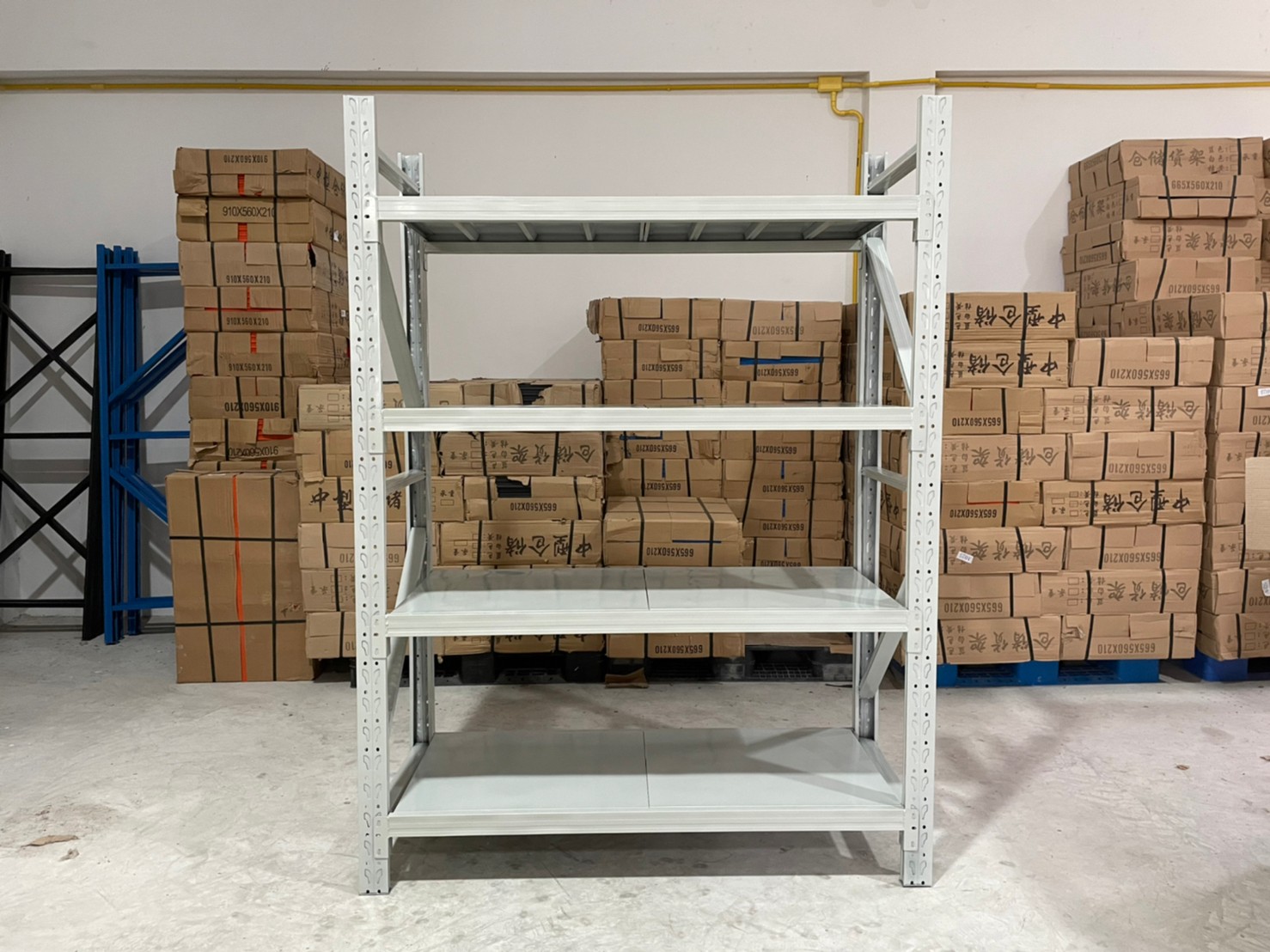 ชั้นวางเหล็ก Micro Rack W150 x D60 x H200 cm. สีขาว(อมเทา)