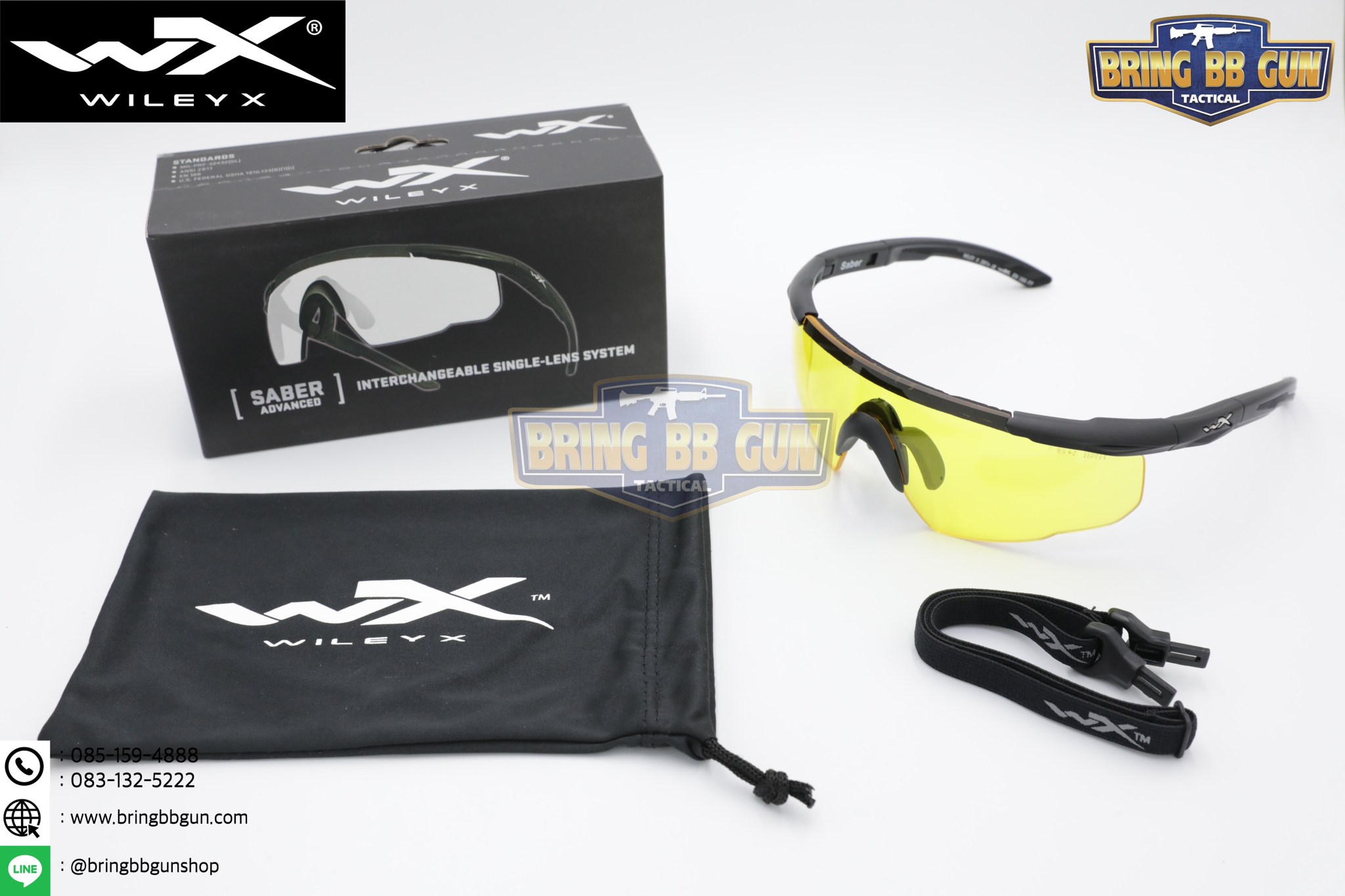 แว่นตากันแดด (แว่นตากันสะเก็ต) ยี่ห้อ WileyX รุ่น Saber Advanced 1Lens (WileyX Saber Advanced)