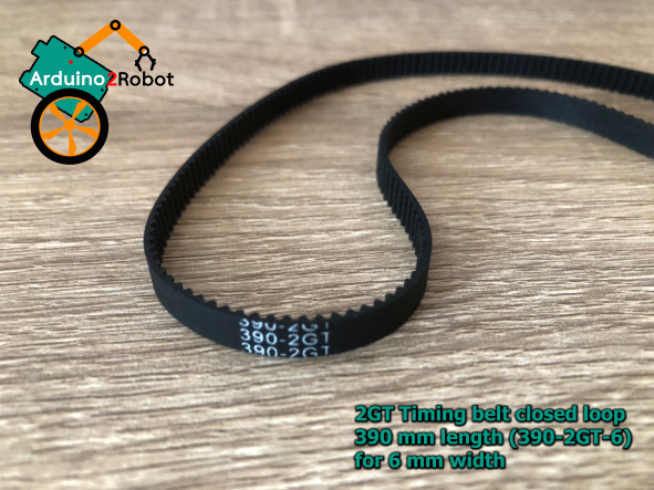 2GT Timing belt วงปิด ความยาวเส้นรอบวง 390 mm (390-2GT-6) สำหรับสายพานกว้าง 6 mm