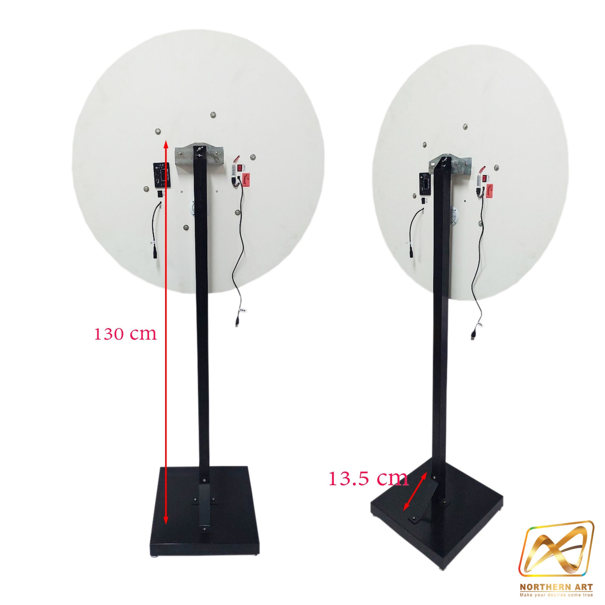 เช่าเกมส์วงล้อ LED ตั้งพื้น รุ่นไฟวิ่ง ระบบสัมผัส พร้อมไฟกระพริบเปลี่ยนสีได้ ขนาดวงล้อ 80 ซม.สูง 170 ซม. สามารถเปิดสปอร์ตโฆษณาได้ มีลำโพงในตัว