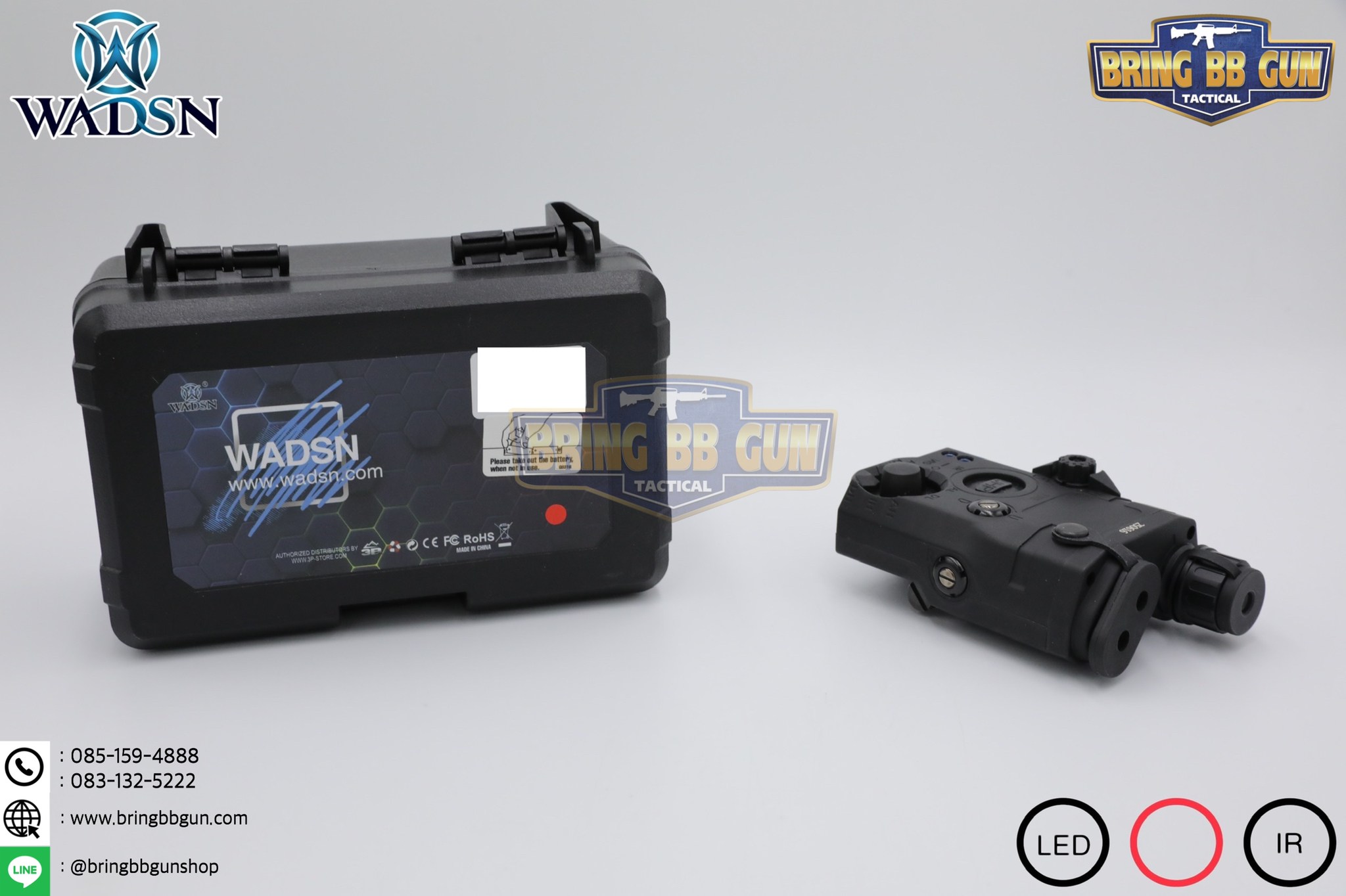 กล่อง PEQ-15 LA-5C Laser Pointer ยี่ห้อ WADSN รุ่น Real Grade (รุ่น Top) รุ่นไฟฉาย และ เลเซอร์สีแดง