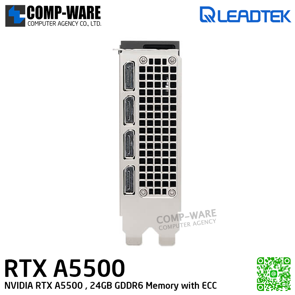 Leadtek NVIDIA RTX A5500 (24GB GDDR6 with ECC) Workstation Graphics Card for revolutionary designs, scientific breakthroughs, and immersive entertainment รับประกัน 3ปี