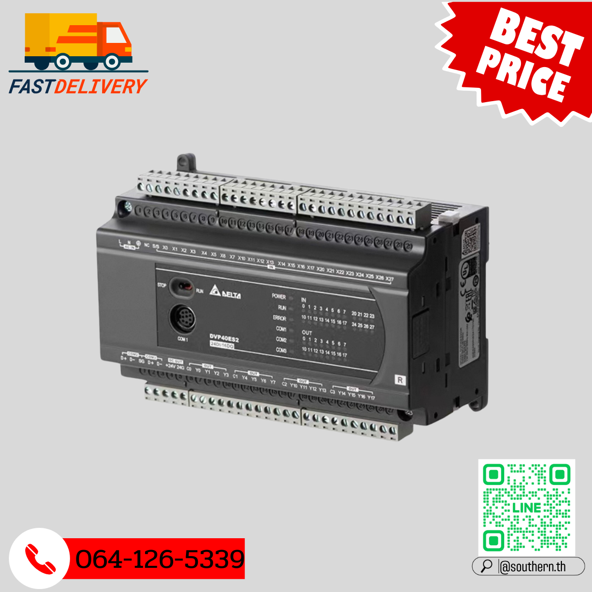 Delta PLC DVP40ES200R 24DI/16DO 220V (Relay)