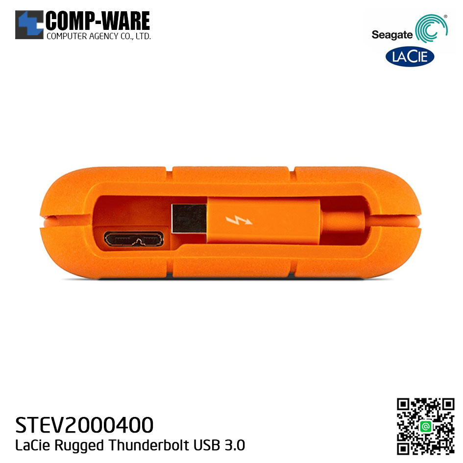 Seagate LaCie 2TB Rugged Thunderbolt and USB 3.0 Portable Hard Drive STEV2000400