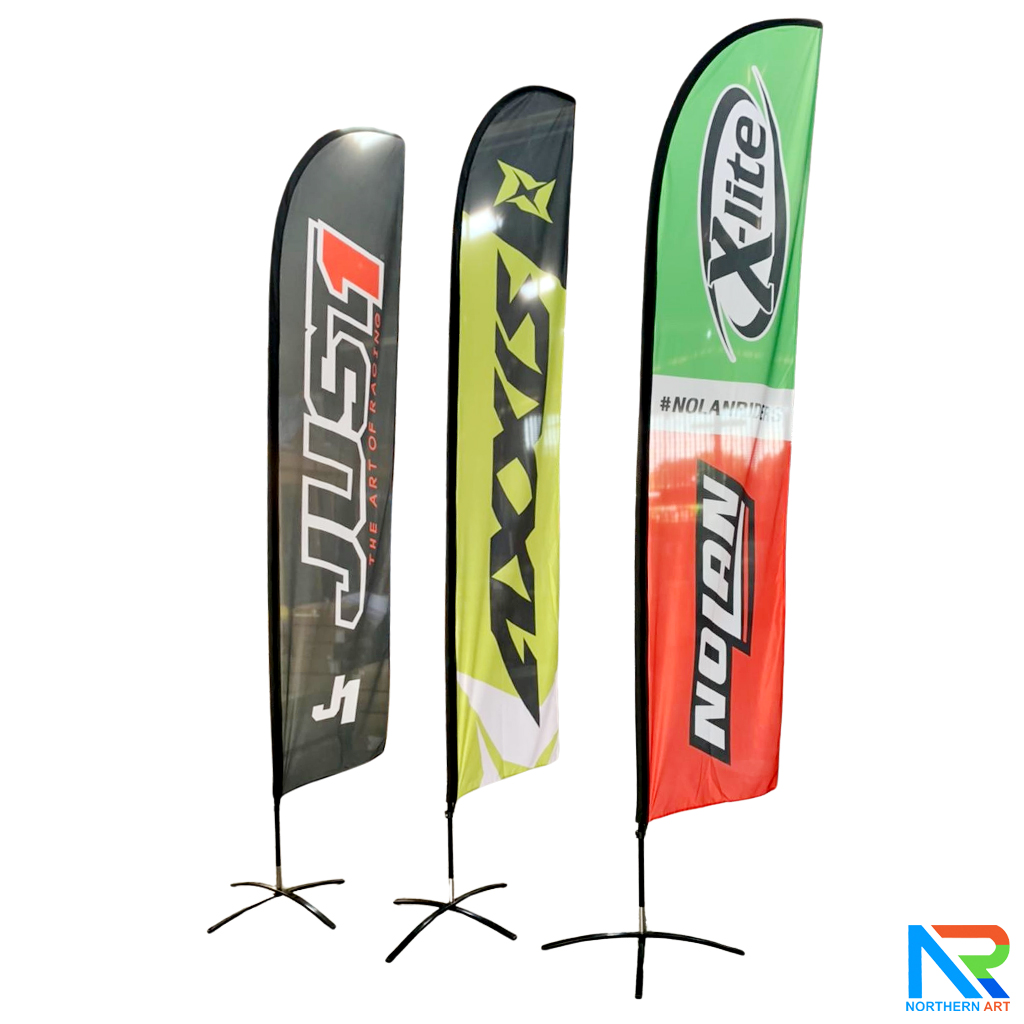 ธงชายหาด รุ่น 2IN 1 ขนาด M แบบใบกล้วย สูง 300 cm.(เมื่อประกอบเสาและผ้าแล้ว) ถอดประกอบได้ พร้อมกระเป๋า 1 ใบ