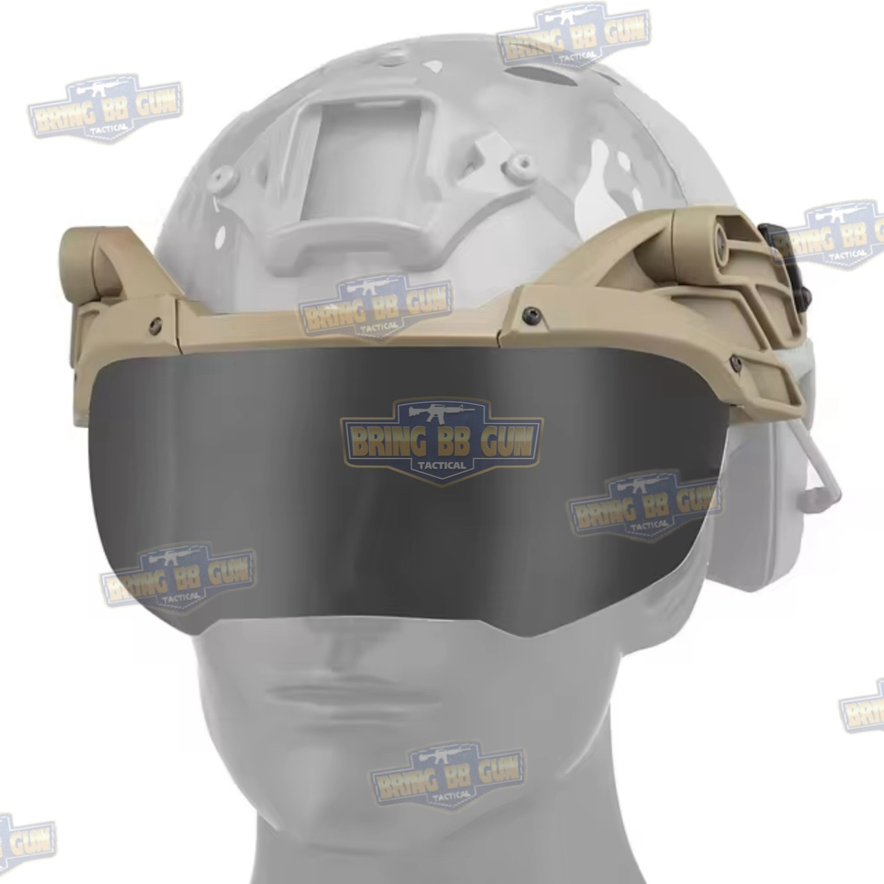 ชิวหน้าหมวก Fast (กระบังลม)สำหรับหมวกกันน็อคยุทธวิธีแบบปรับได้ (Visor - FAST) (FAST Helmet Visor) (Flip Goggles for Tactical Helmet)