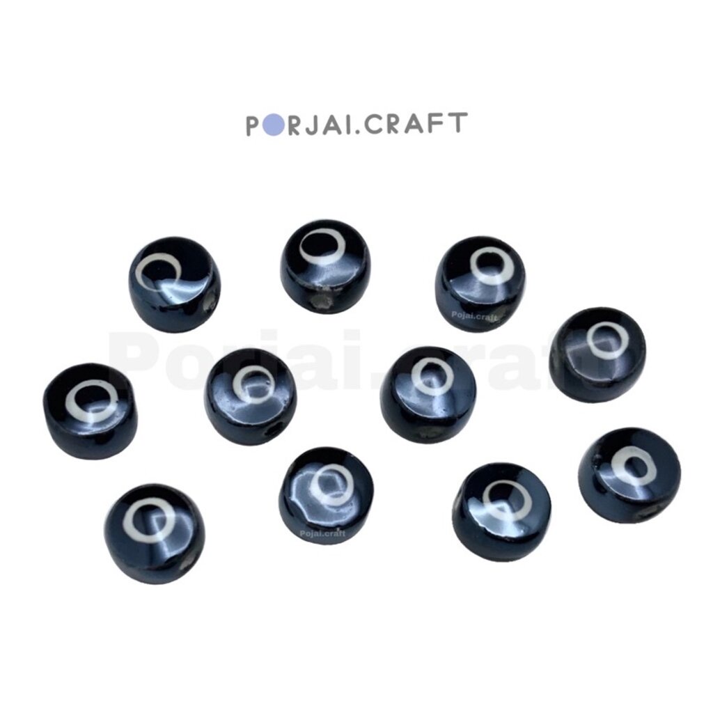 ลูกปัดดวงตา Evil eye ceramic beads 8mm