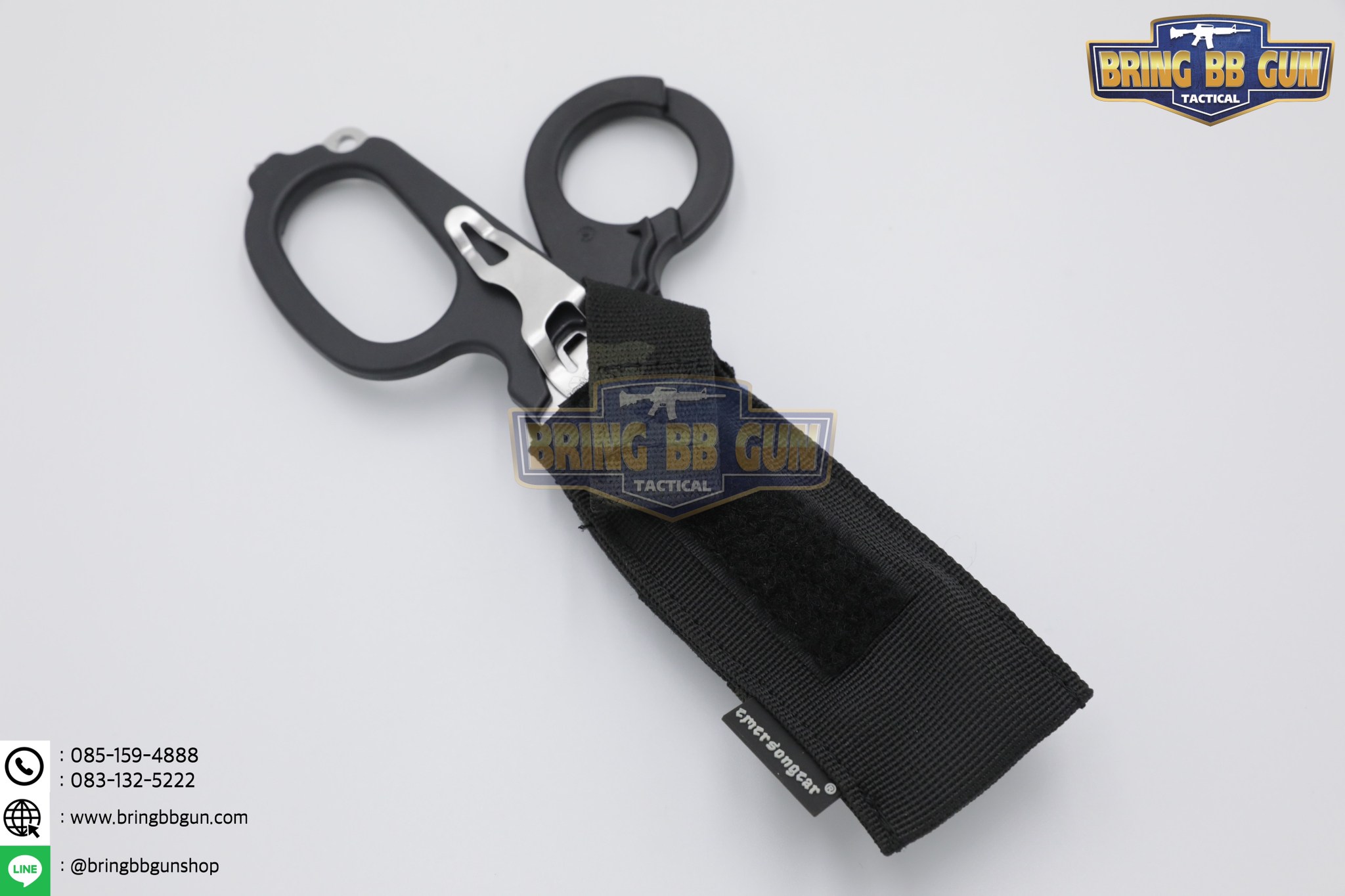 ซองใส่กรรไกรแพทย์สนาม ยี่ห้อ Emerson + กรรไกรแพทย์สนาม ทรง LM Raptor (Tactical EDC Scissor Pouch + Paramedic Scissors)