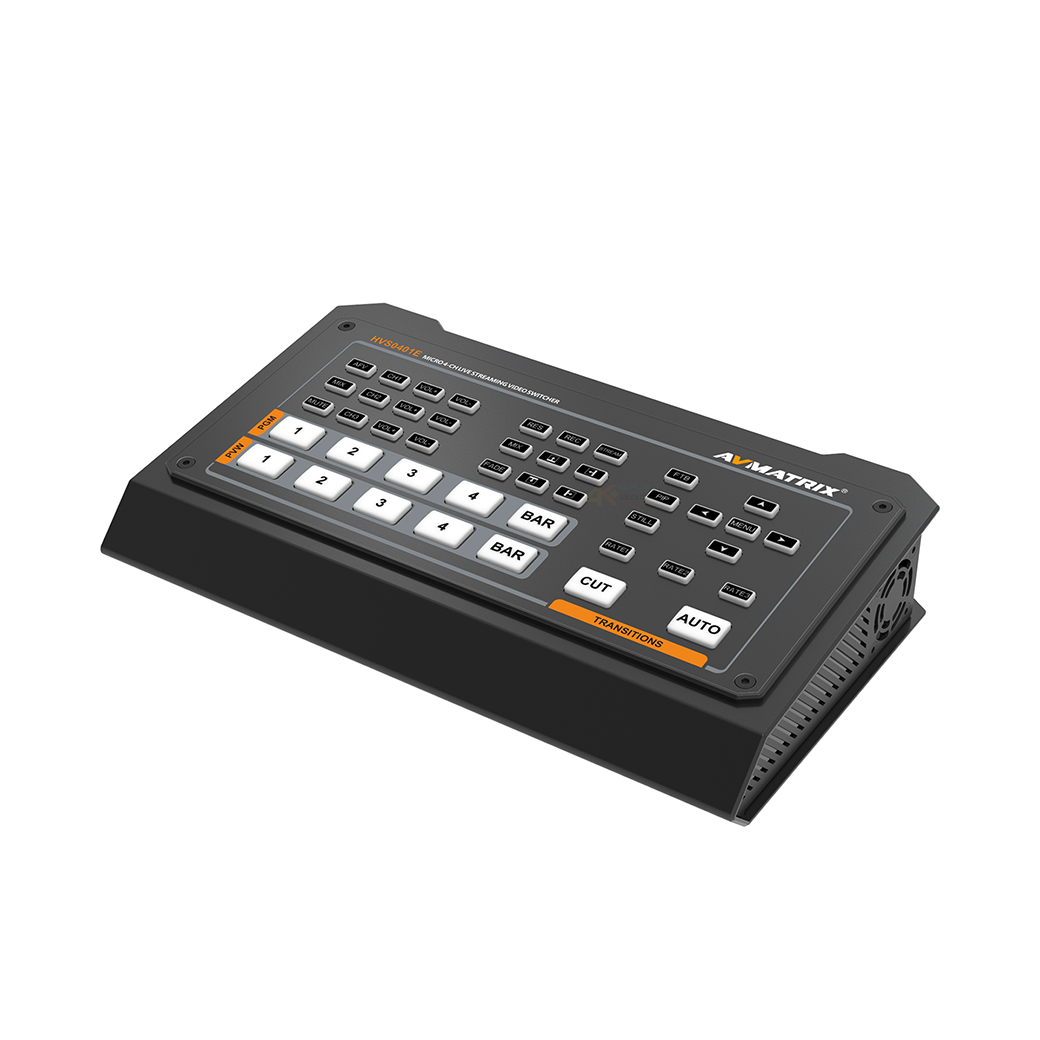 AVMATRIX HVS0401E วิดีโอสวิตเชอร์ 4 อินพุต สตรีมมิ่งและเร็คคอร์เดอร์