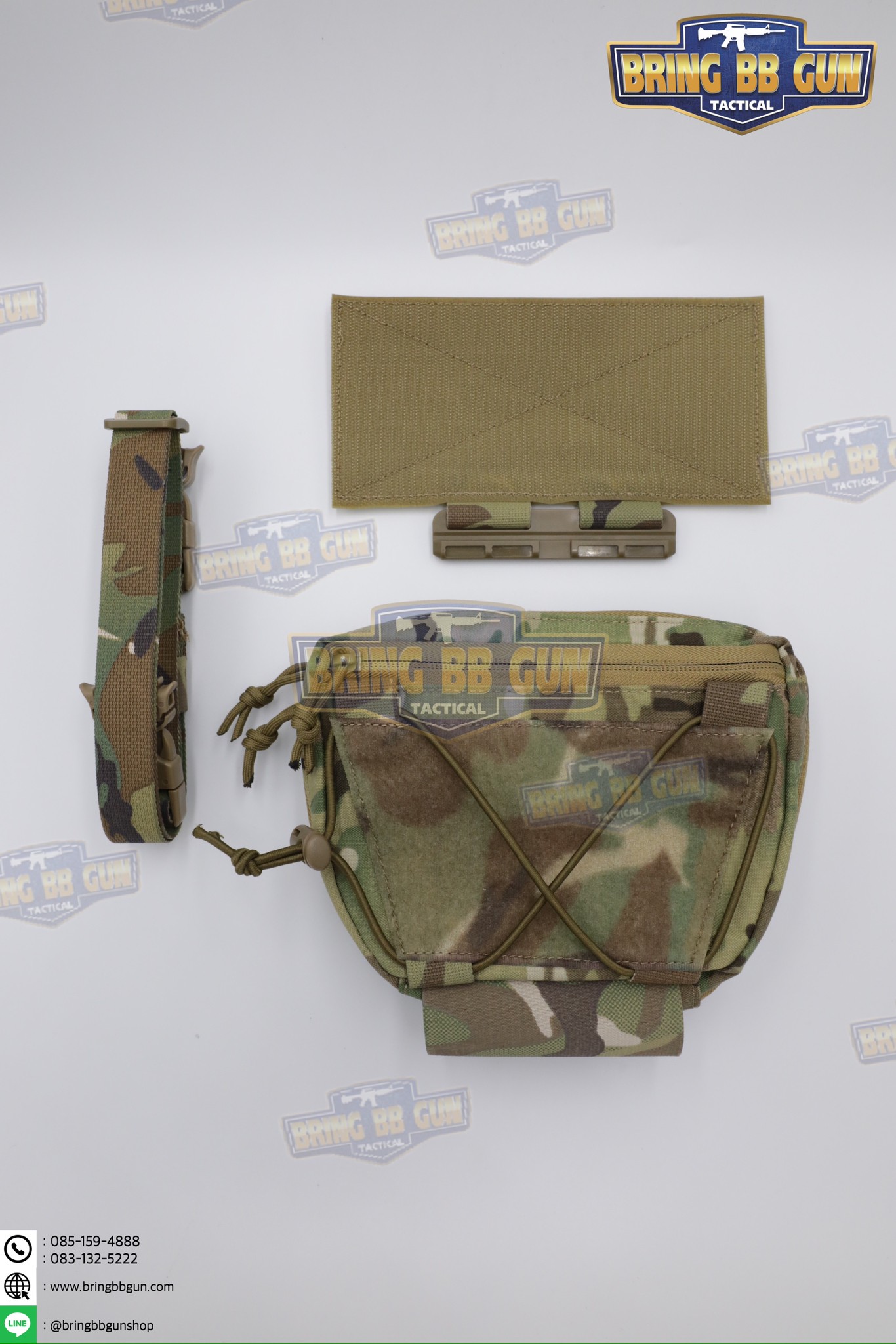 กระเป๋าจิงโจ้ติดเสื้อเวสแบบปลดไว ทรงสามเหลี่ยม (Tactical Drop Pouch) (Tactical Action Pouch)