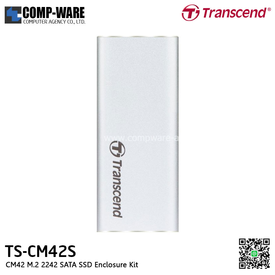 Transcend ตัวแปลง TS-CM42S 2240 M.2 SATA SSD To USB 3.1 SSD Enclosure Kit (สีเงิน)