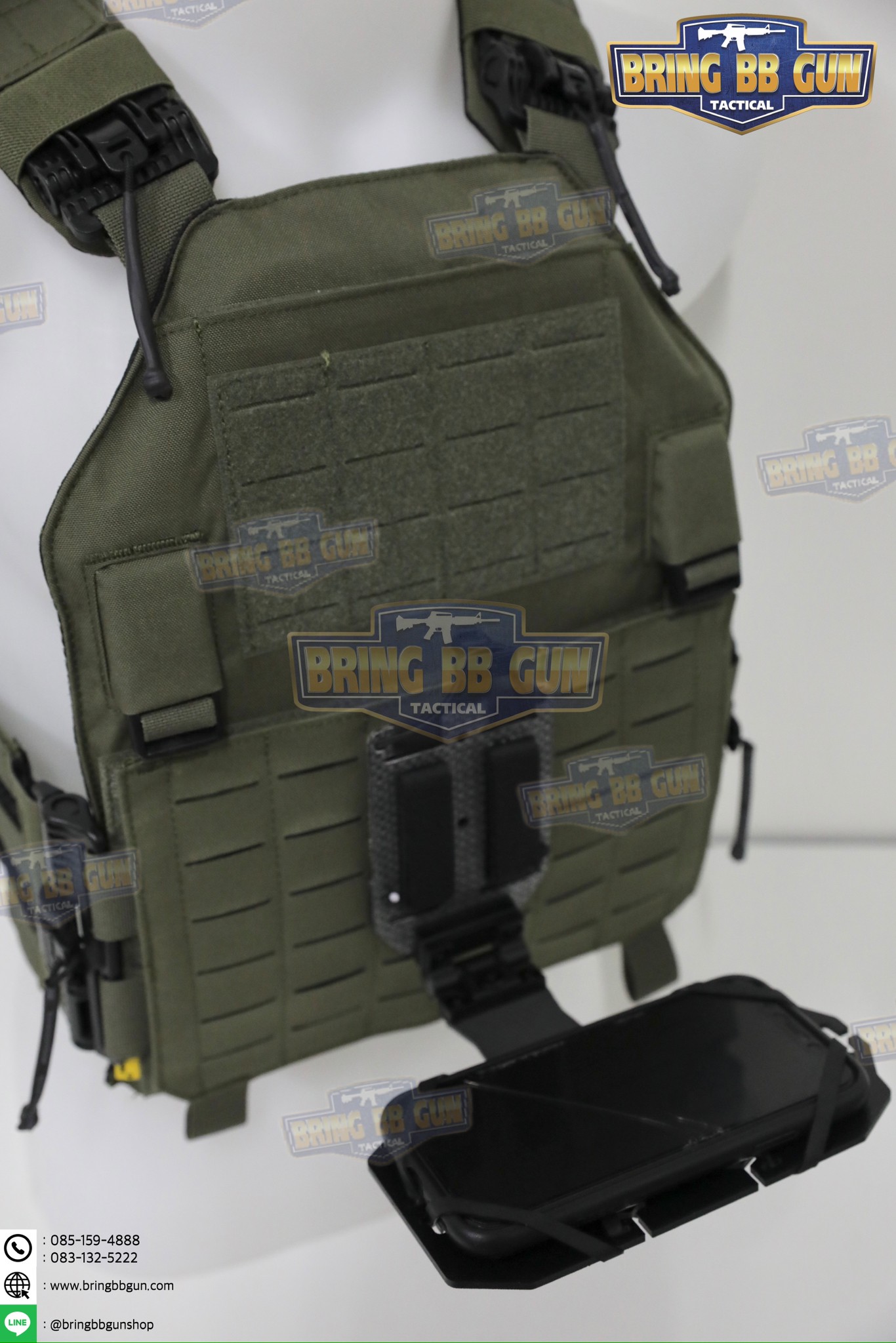 Tactical Rotating Phone Holder เคสโทรศัพท์ติดเสื้อเวส แบบปรับองศาได้ (Folded Navigation Board) (Tactical MOLLE Phone Holder) (Navboard Fliplite Chest Smartphone Mount)