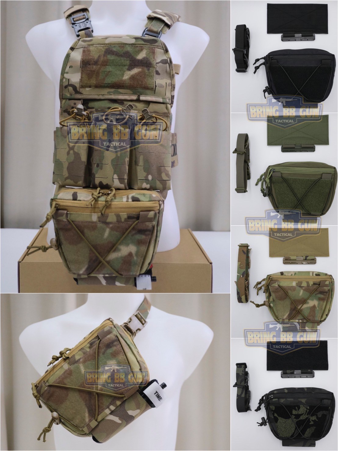 กระเป๋าจิงโจ้ติดเสื้อเวสแบบปลดไว ทรงสามเหลี่ยม (Tactical Drop Pouch) (Tactical Action Pouch)