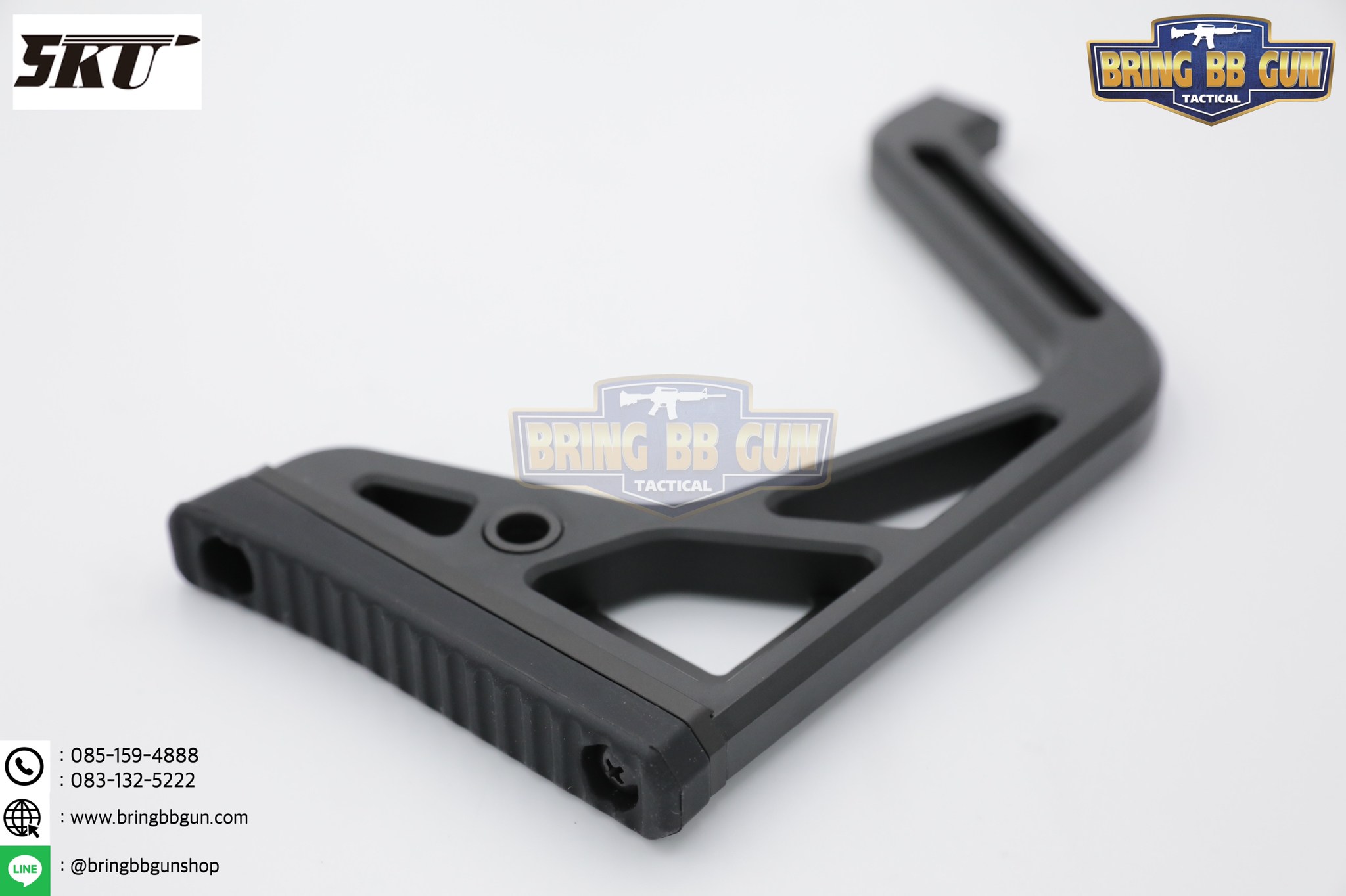 พานท้ายปืนแบบพับได้ ยี่ห้อ 5KU รุ่น Folding Visor Stock 1913 Interface (พานท้ายสำหรับหน้ากากกันแก๊สพิษ)