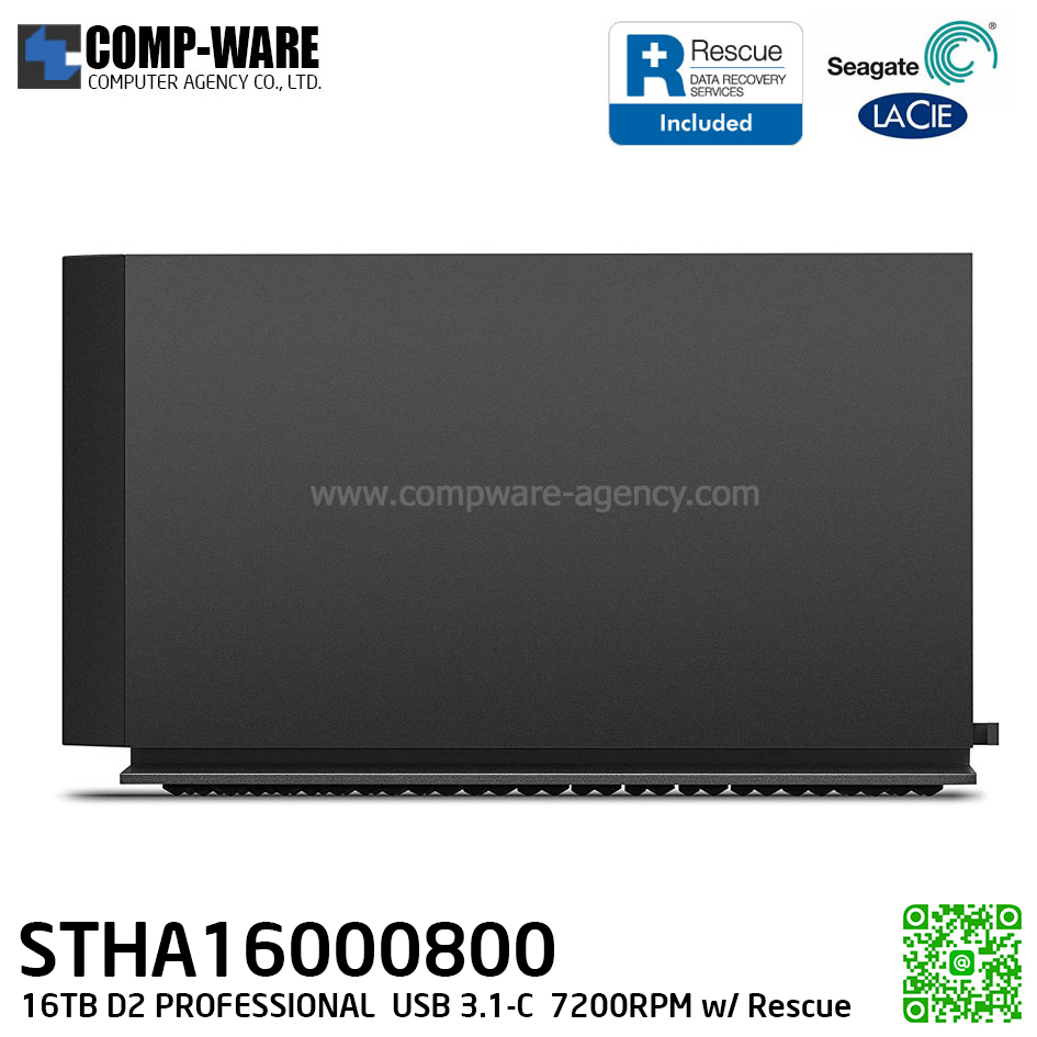 LaCie d2 Professional 16TB USB 3.1 Type-C External Hard Drive with Rescue Data Recovery Services - STHA16000800