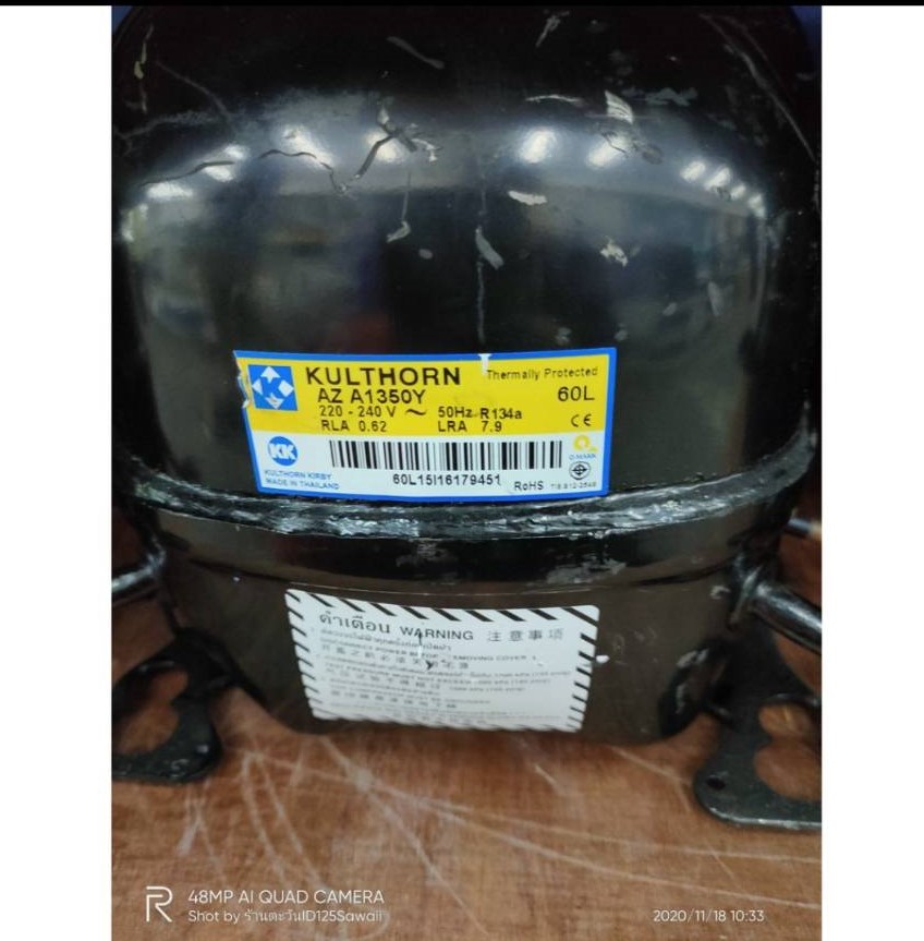 0000677 คอม AZ A1350Y คอมเพรสเซอร์ 1/6 คอมตู้เย็น ตู้แช่ R134a