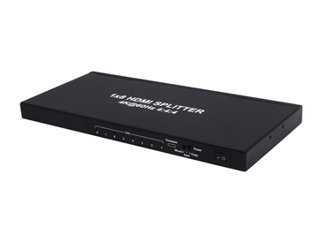 1x8 HDMI Splitter, HDCP2.2, Supports 3D, 4Kx2K@60Hz (YUV 4:4:4), 18G, HDR, EDID