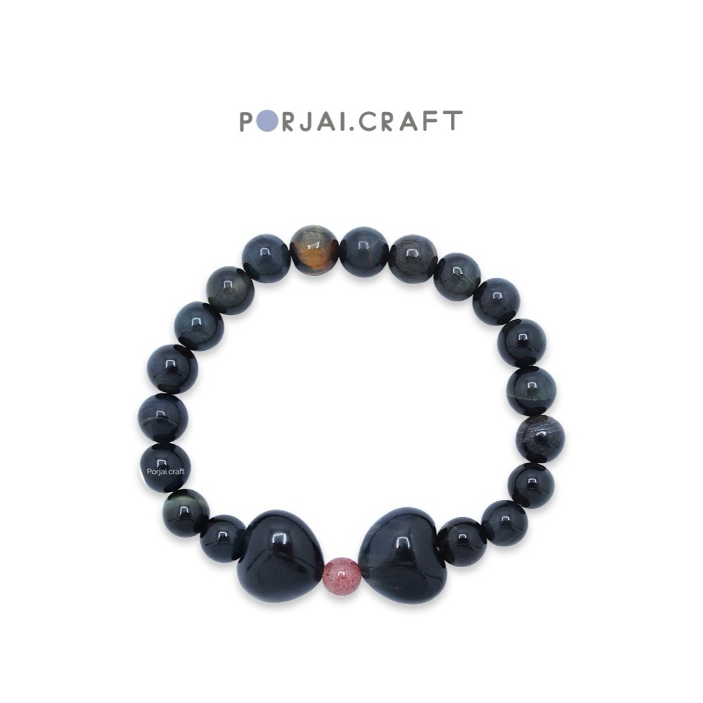 Blue Tiger Eye Beaded Bracelets สร้อยข้อมือไทเกอร์อาย