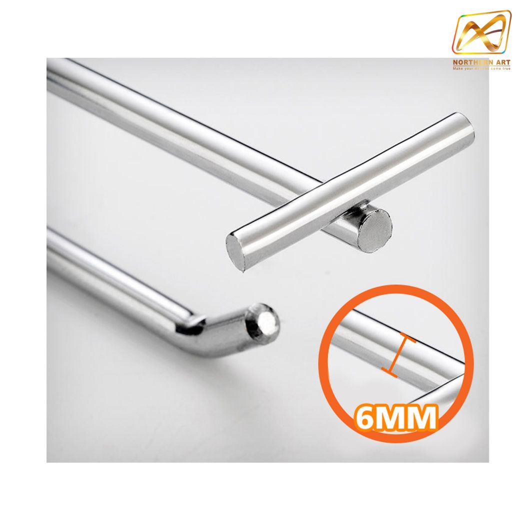 ขอแขวนสินค้า HOOK แบบแขนคู่ แขนบนยาว 20 cm. แขนล่าง 18.5 cm. สีเงิน พร้อมป้ายราคา 4x6 cm.