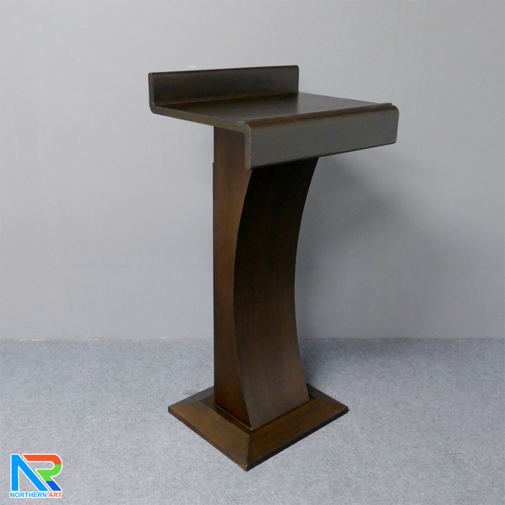 โพเดียมไม้ สีโอ๊ค ทรงโมเดิร์น TOPตรง ขนาด (W)55.5 x (L)42 cm. สูง 111 cm.