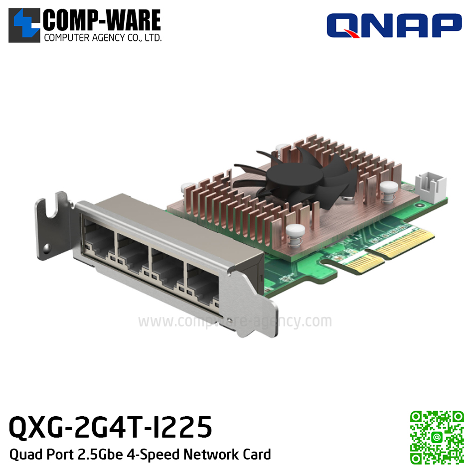 QNAP QXG-2G4T-I225 Dual-port 2.5 GbE network expansion card - Spare Part - 1Y Warranty