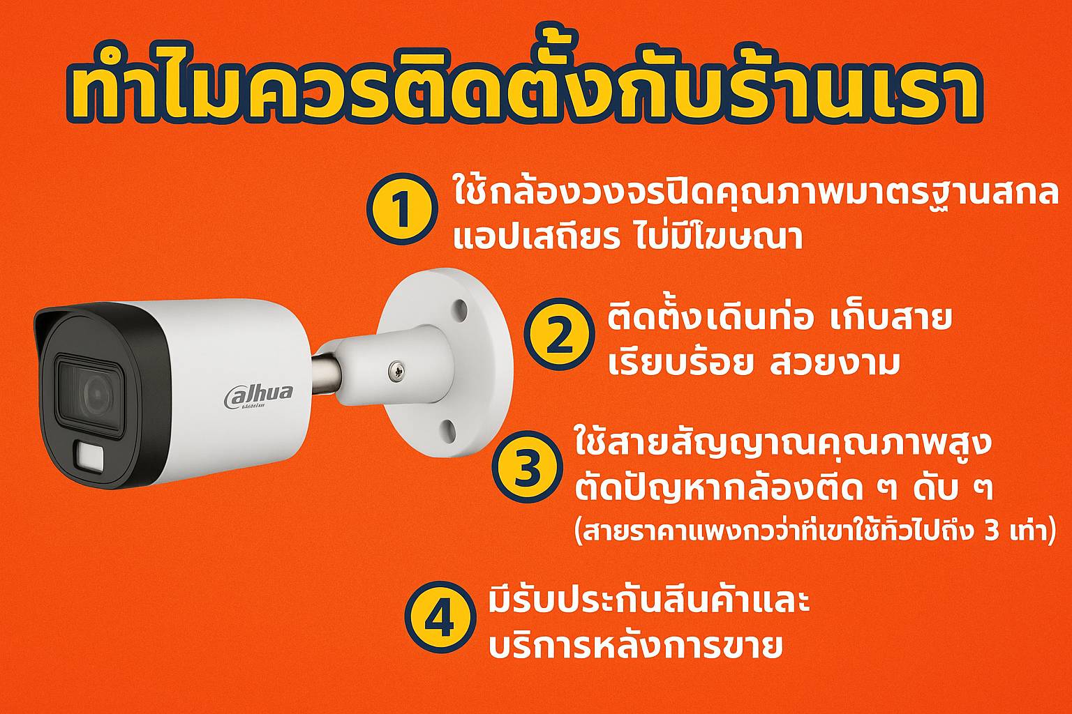 กล้องวงจรปิด DAHUA 2 MP พร้อมติดตั้ง