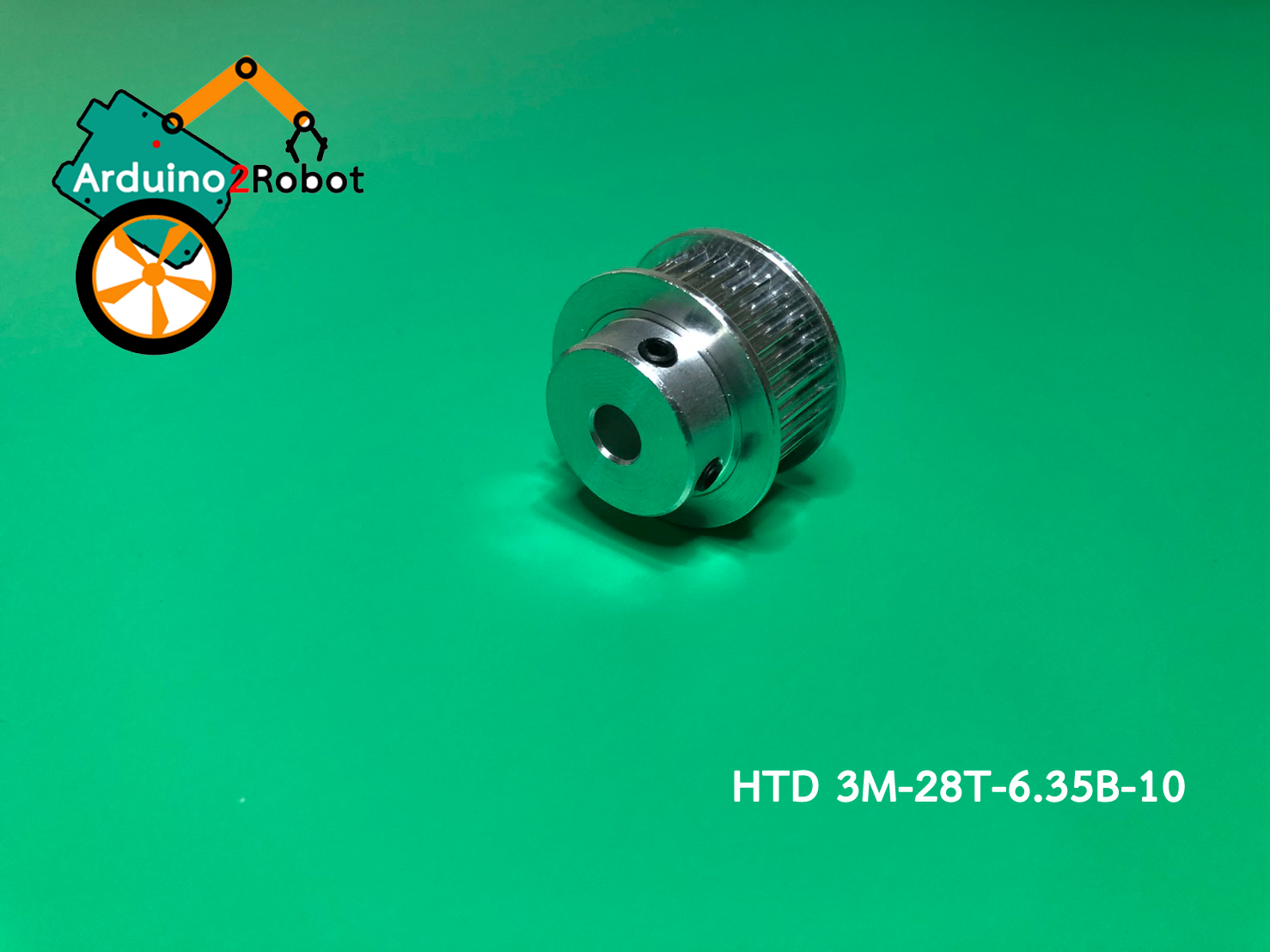 HTD 3M timing pulley 28 teeth bore 6.35mm สำหรับสายพาน 3M belt width 10mm (HTD 3M-28T-6.35B-10)