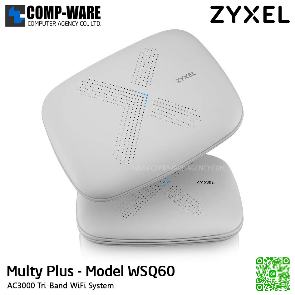 ZYXEL Multy Plus - WSQ60 Triband-AC3000 - MU-MIMO Router 3xPort GbE, RJ-45 Security Service