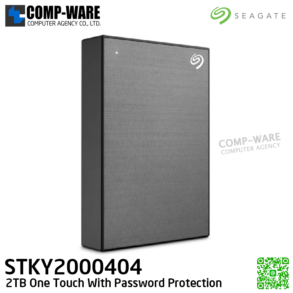 Seagate One Touch With Password Protection 2TB (Space Gray) External HDD 2.5" - STKY2000404 / 3Y Warranty