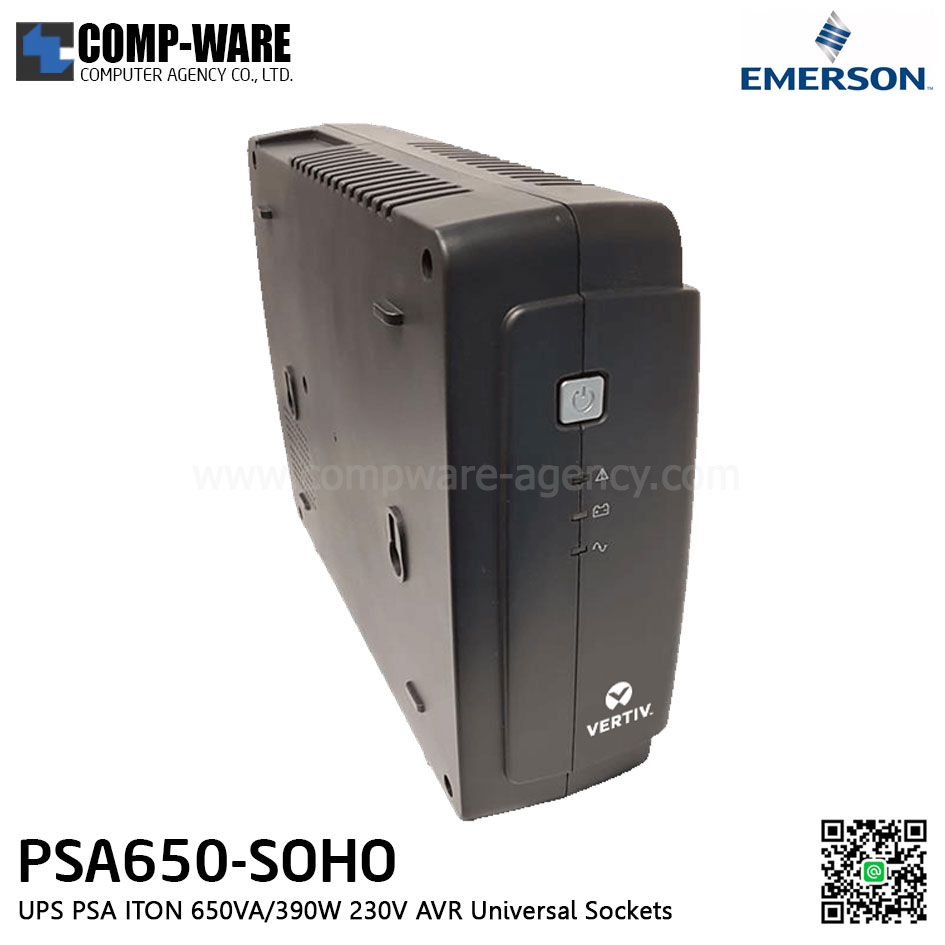 Vertiv (EMERSON) Liebert UPS PSA ITON 650VA/390W 230V AVR Universal Sockets / PSA650-SOHO / 3Yrs On Site