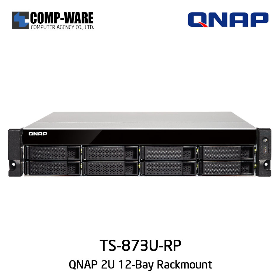 QNAP NAS (2U 8-Bay) TS-873U-RP (8GB RAM up to 64GB) Quad-core AMD R-Series RX-421ND Redundant Power Supply, No HDD