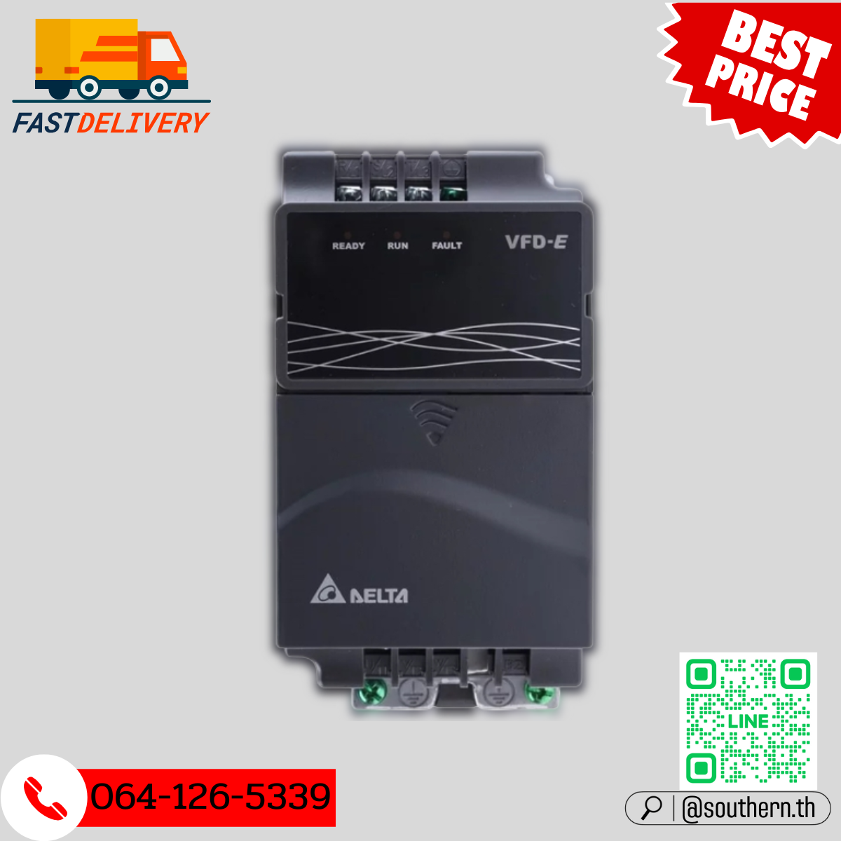 Delta Inverter VFD022E23A 3HP 2.2kW Input 220V 3-Phase Output 220V 3-Phase