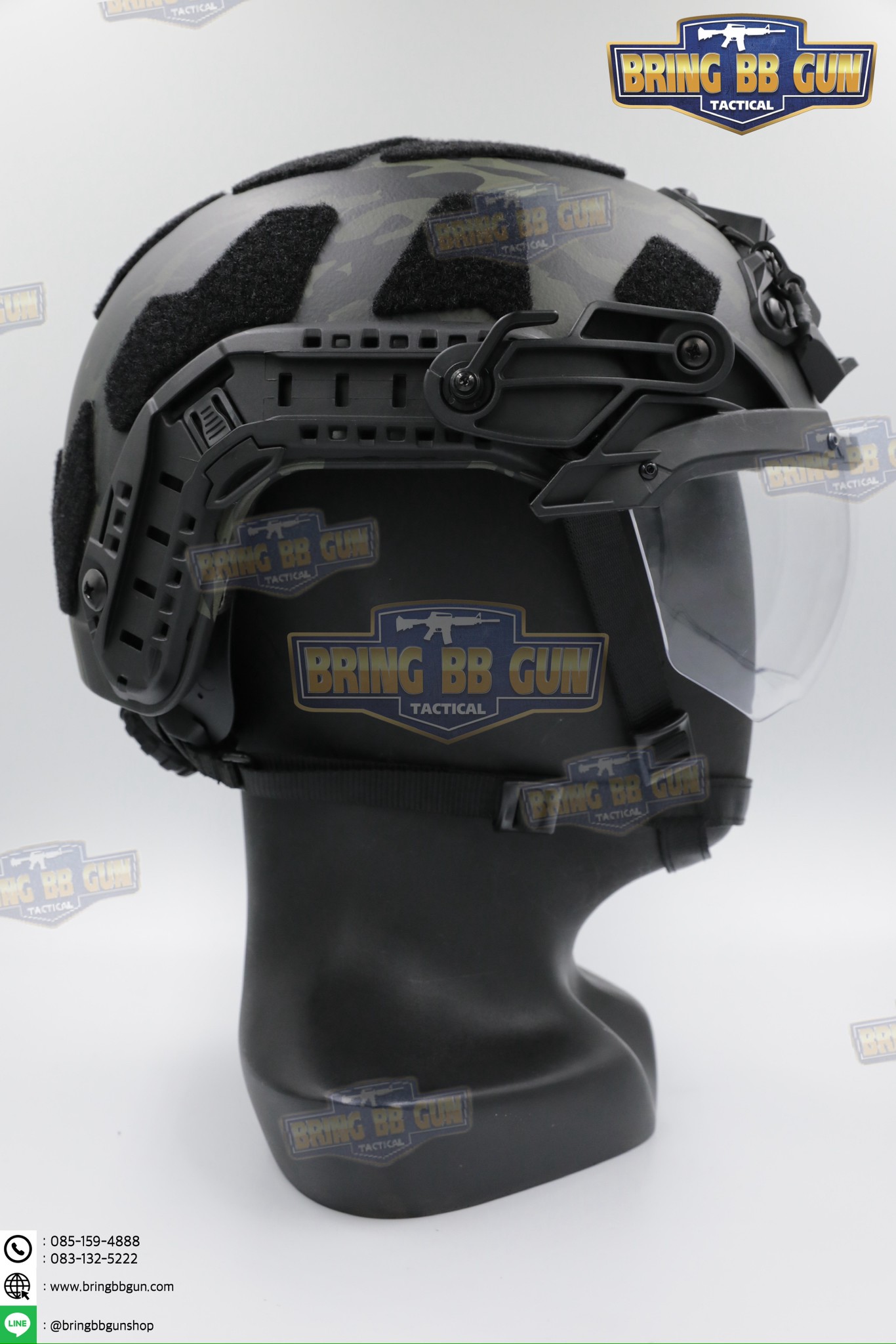 ชิวหน้าหมวก Fast (กระบังลม)สำหรับหมวกกันน็อคยุทธวิธีแบบปรับได้ (Visor - FAST) (FAST Helmet Visor) (Flip Goggles for Tactical Helmet)